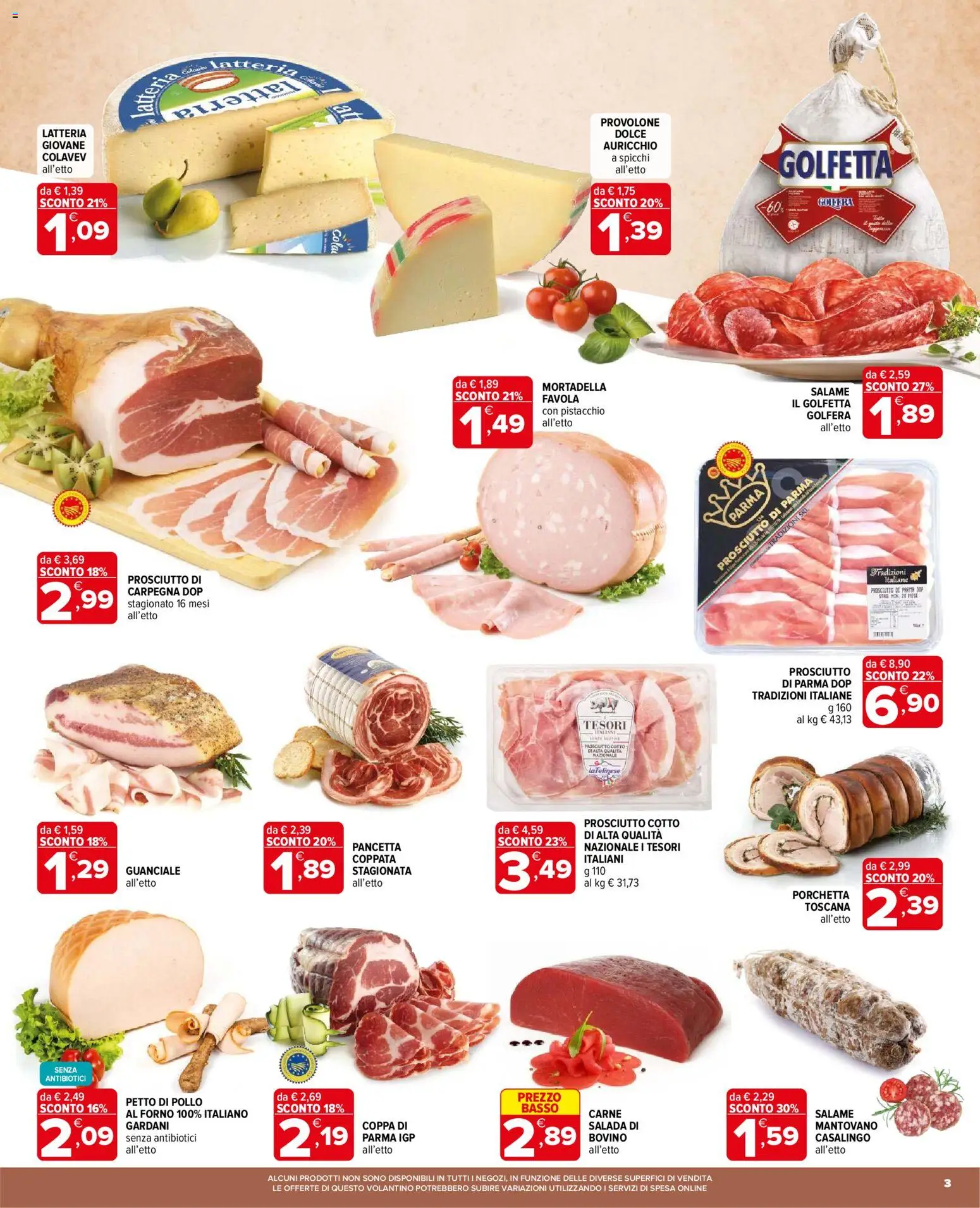 Volantino Iperal del 18.02.2026 | Pagina: 3 | Prodotti: Provolone, Porchetta, Pollo, Prosciutto