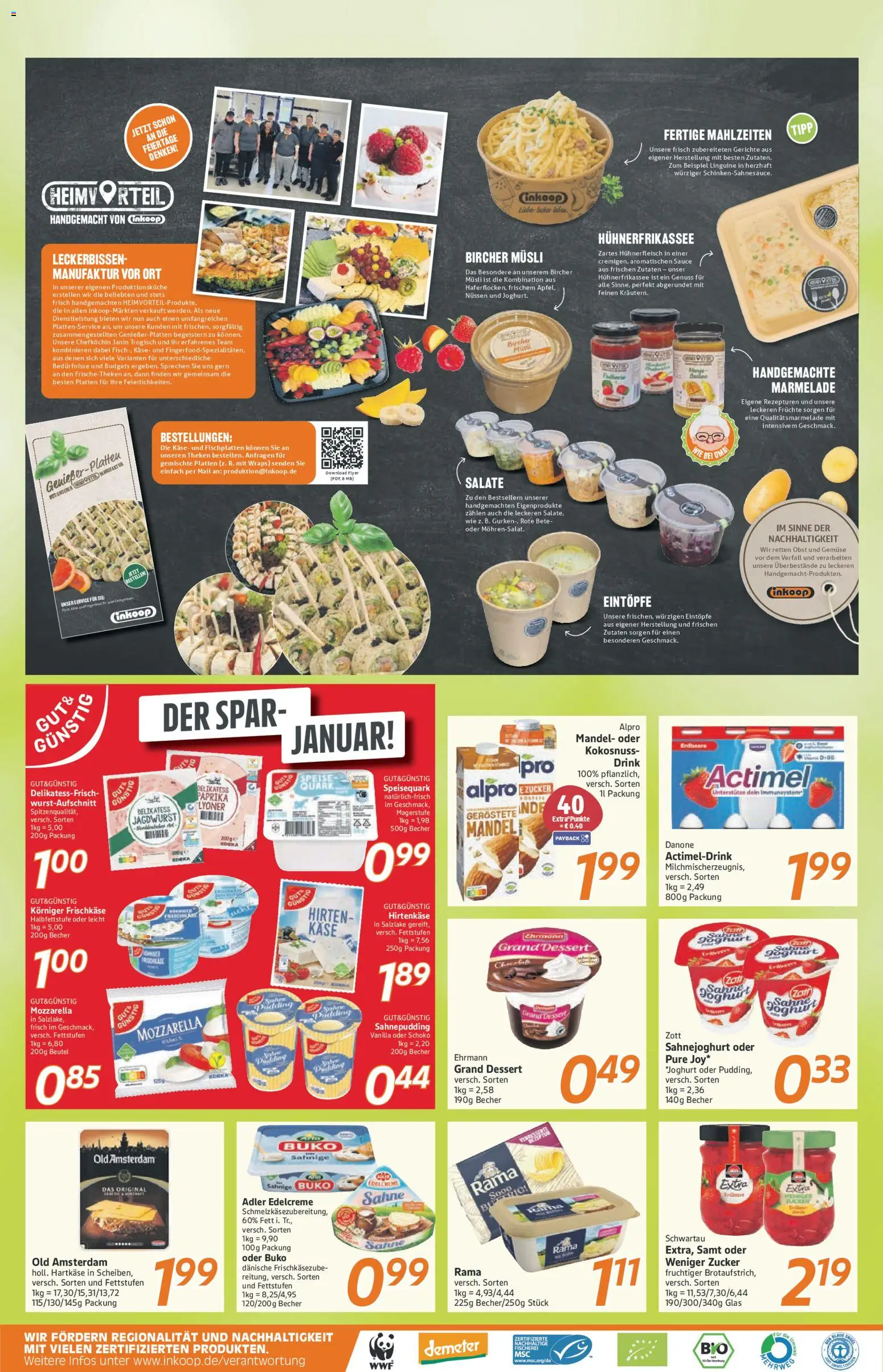 Inkoop Prospekt – gültig ab 05.01.2026 | Seite: 2 | Produkte: Musli, Rama, Obst, Speisequark