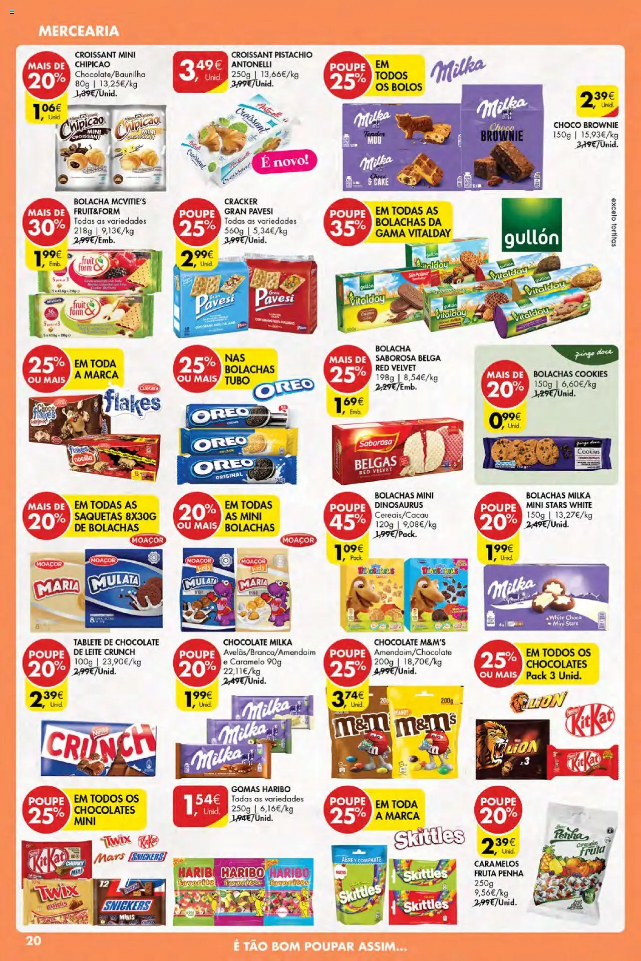 Pingo Doce Poupe Esta Semana Açores │ válido de 21.08.2025 | Página: 20 | Produtos: Bolachas milka, Bolachas, Chocolates, Creme