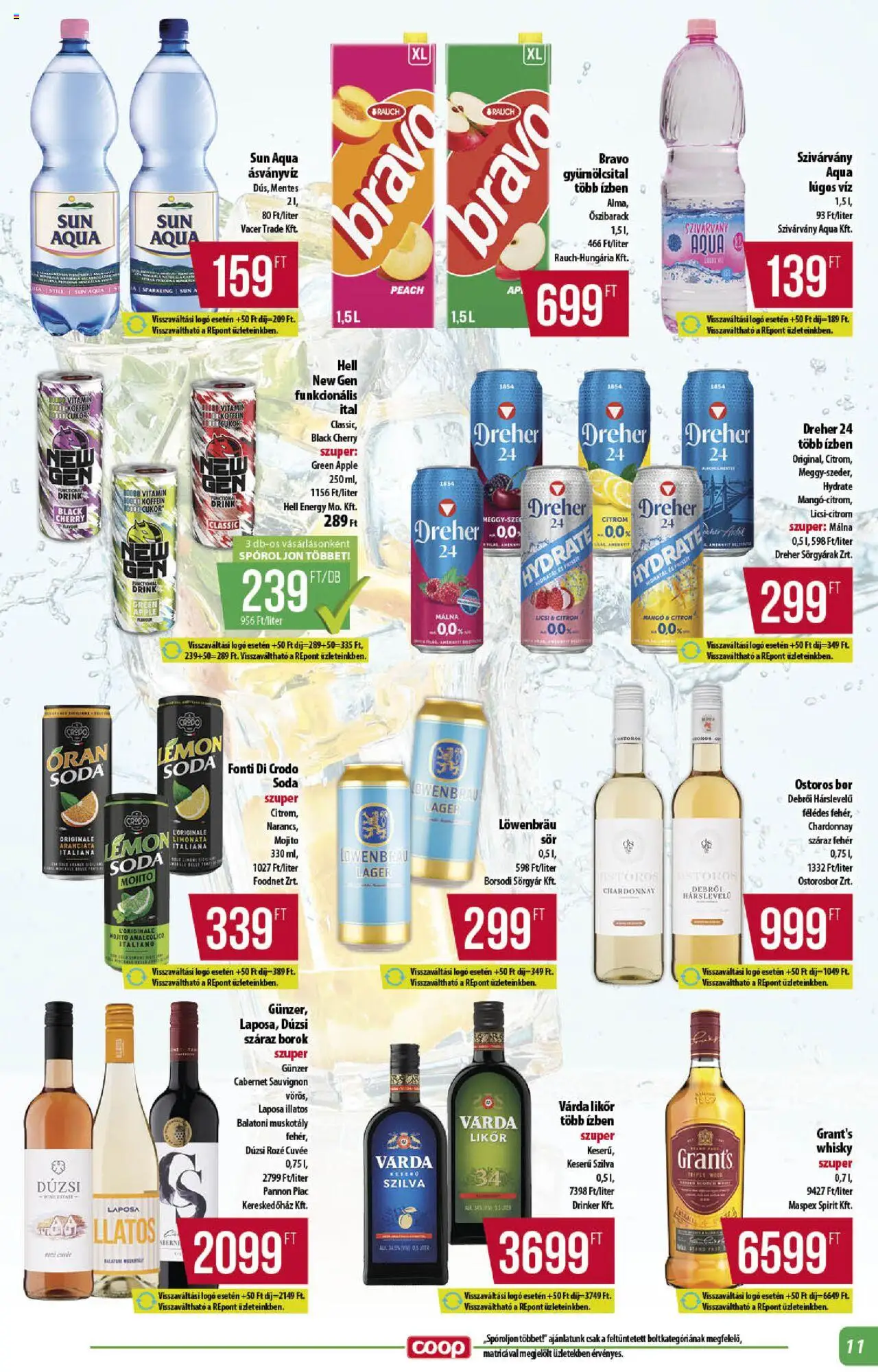 COOP akciós ujság - amely érvényes a következő dátumtól: 21.08.2025 | Oldal: 11 | Termékek: Málna, Gyümölcsital, Likőr, Cukor