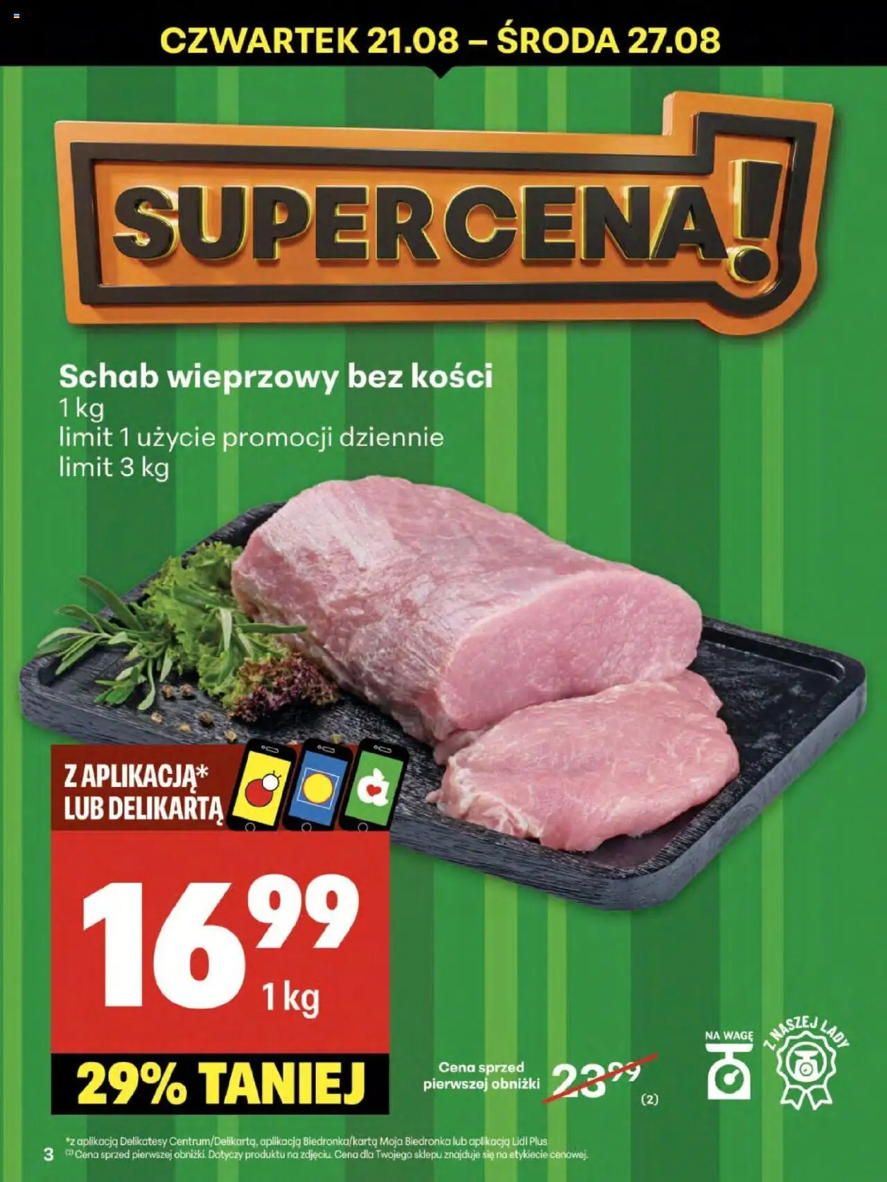 Delikatesy Centrum Gazetka od 21.08.2025 | Strona: 3 | Produkty: Schab, Schab wieprzowy, Schab wieprzowy bez kości, Delikatesy