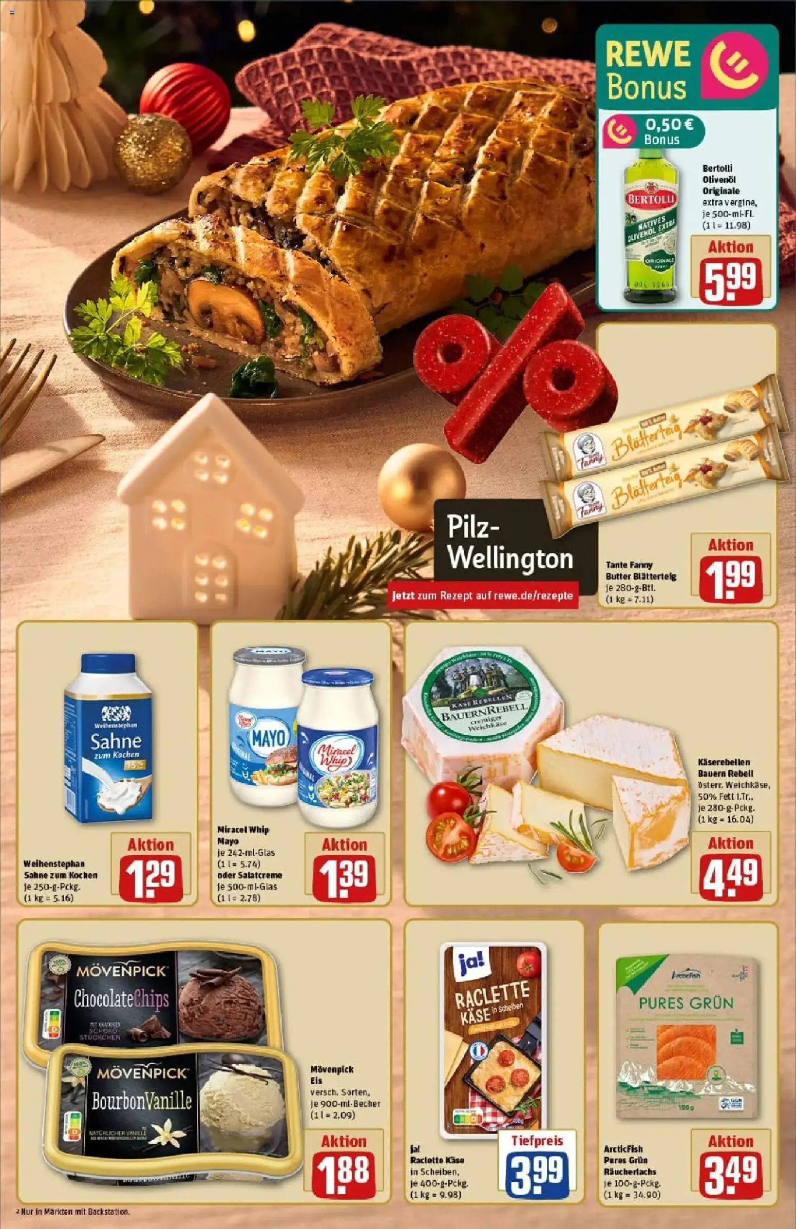 Rewe prospekt Gladbeck	 – gültig ab 07.12.2025 | Seite: 13 | Produkte: Olivenol, Movenpick eis, Mayonnaise, Chips