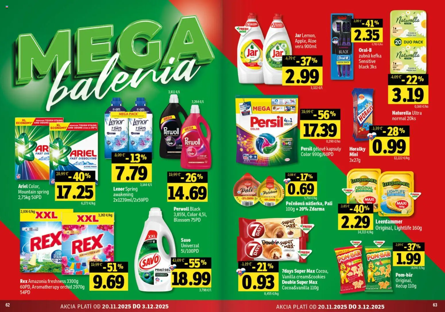 Nové Fresh akcie – leták je platný od 20.11.2025 | Strana: 32 | Produkty: Zubná kefka, Kečup, Ariel, Lenor