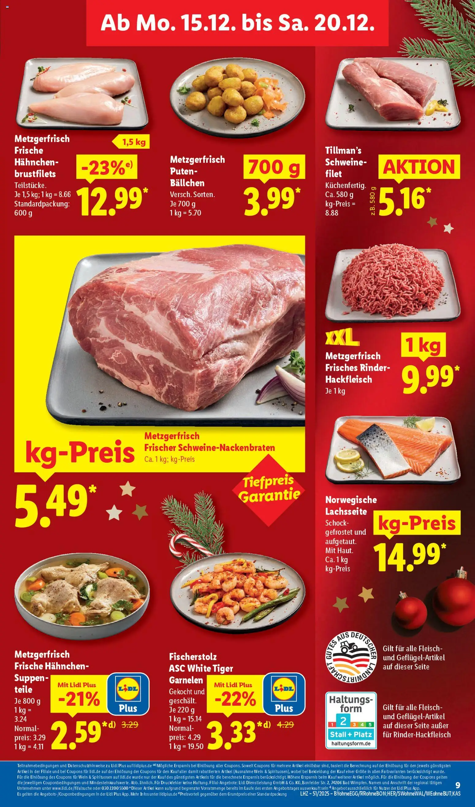 Lidl Prospekt Traunreut – gültig ab 15.12.2025 | Seite: 19 | Produkte: Bad, Bekleidung, Fleisch, Hackfleisch