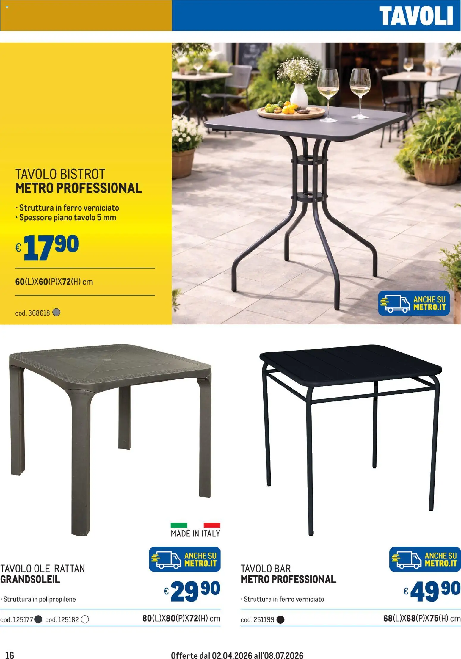 Volantino Metro del 02.04.2026 | Pagina: 16 | Prodotti: Tavolo