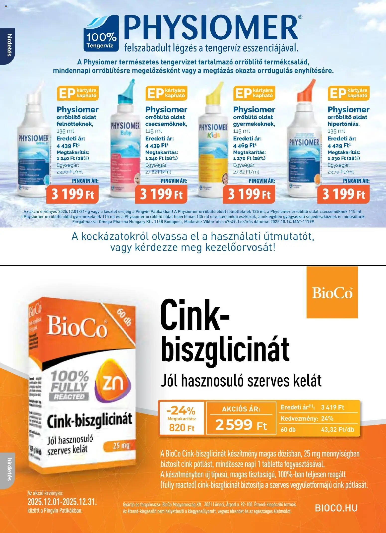 Pingvin Patika akciós ujság - amely érvényes a következő dátumtól: 01.12.2025 | Oldal: 8