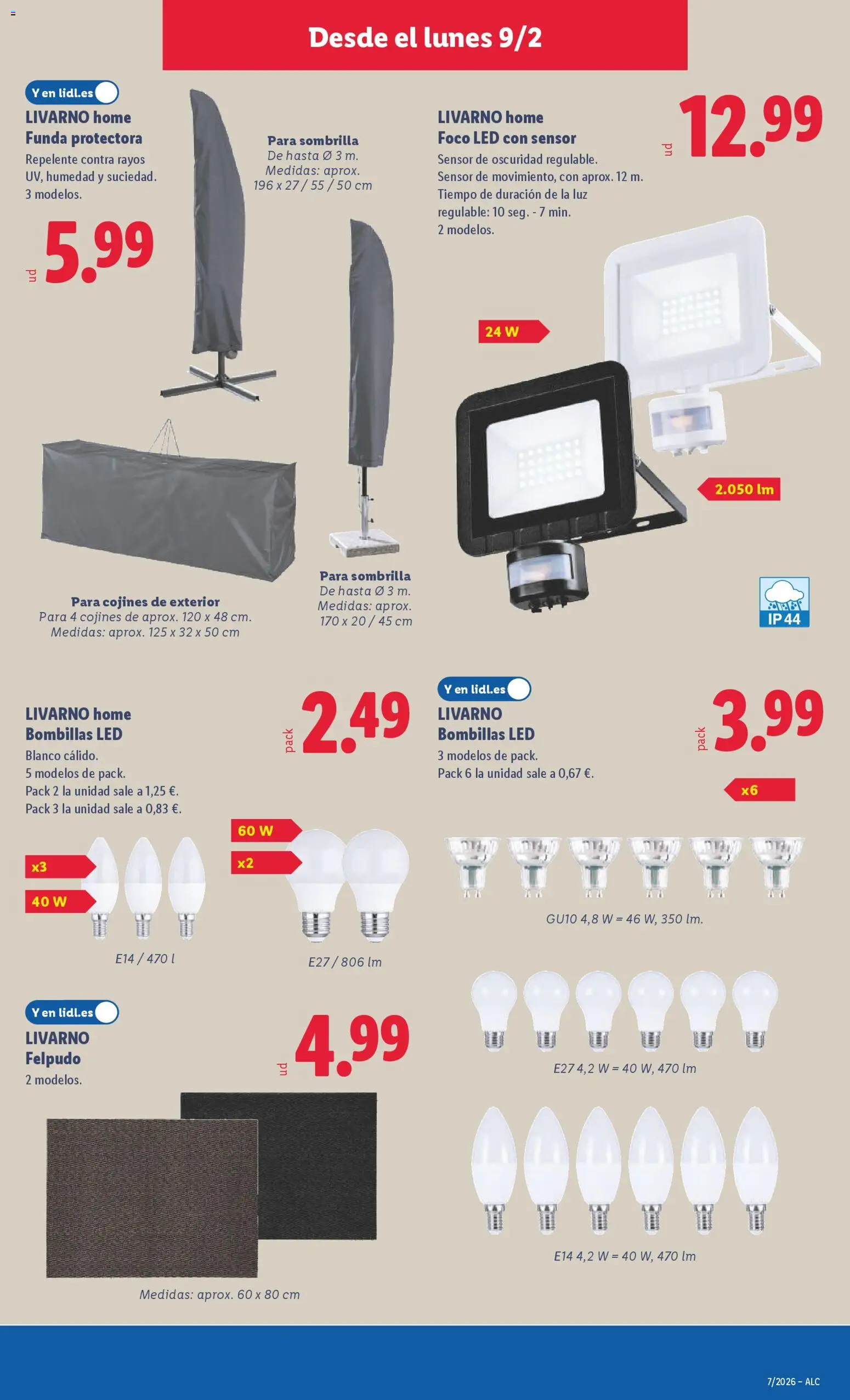 Lidl folleto de bazar │ válido desde el 09.02.2026 | Página: 11 | Productos: Sombrilla, Funda, Felpudo