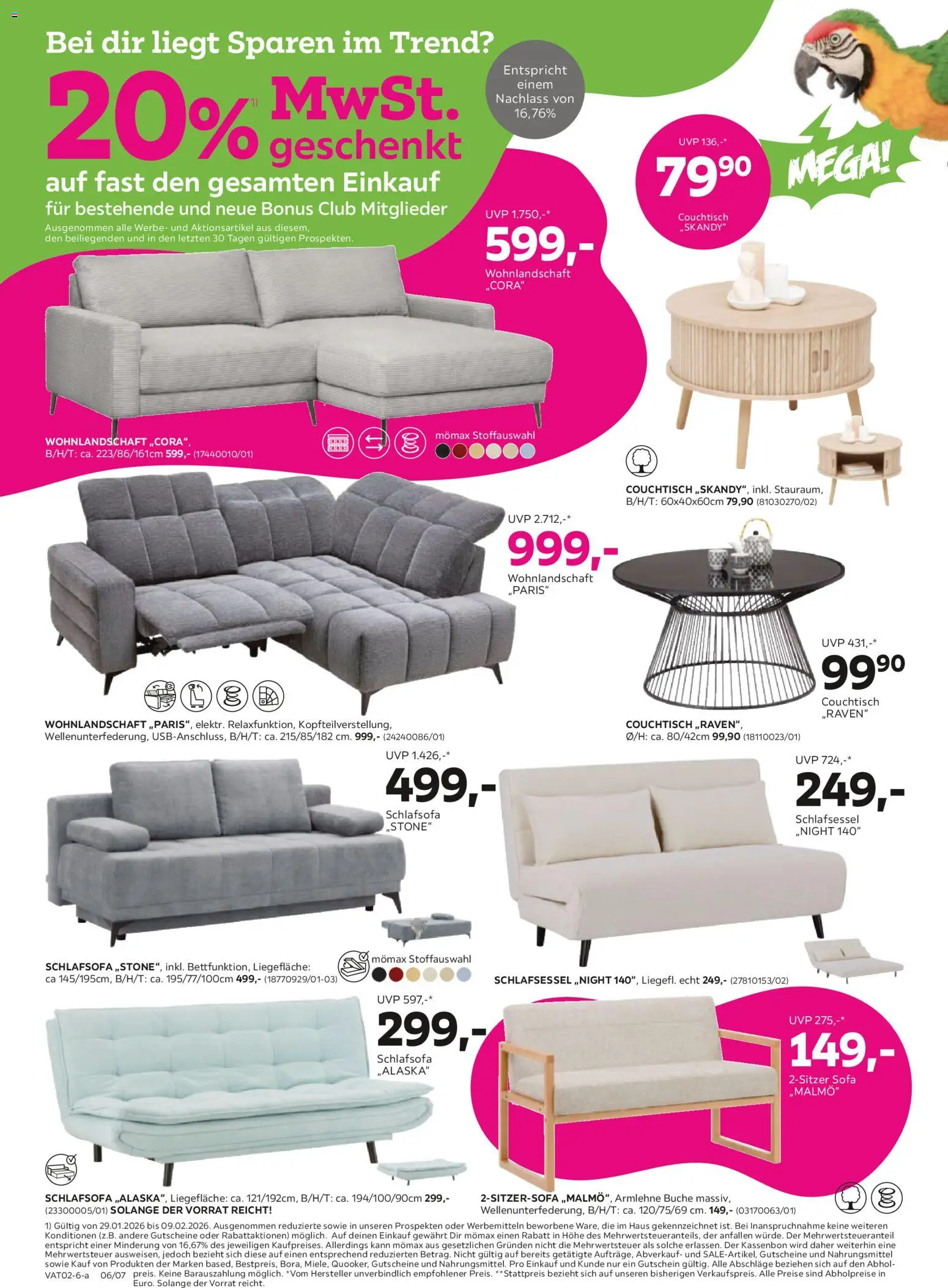 Mömax Prospekt aktuell gültig ab 27.01.2026 | Seite: 6 | Produkte: Sofa, Couchtisch