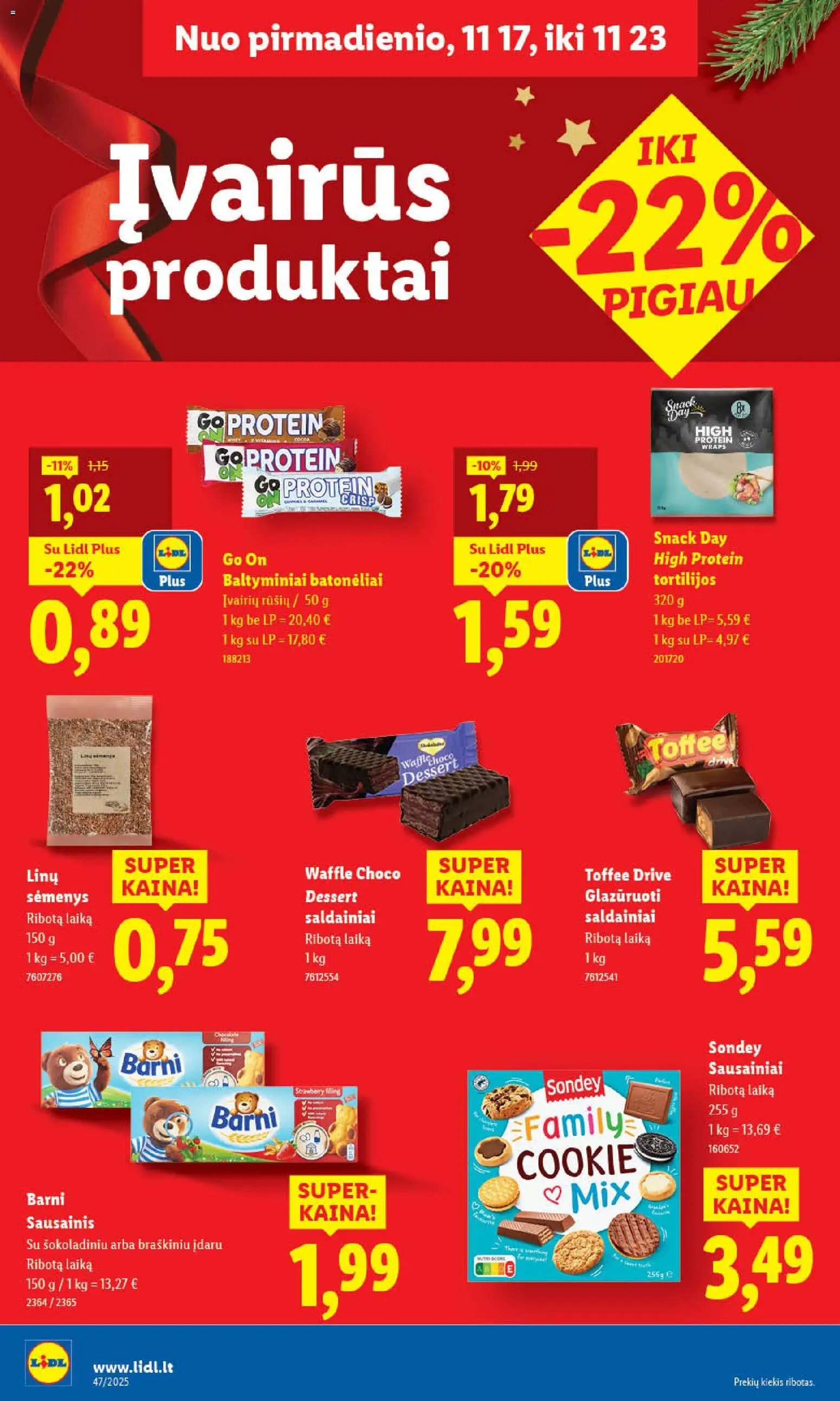 LIDL akcijos nuo 20.11.2025 | Puslapis: 46 | Prekių: Sausainiai, Saldainiai
