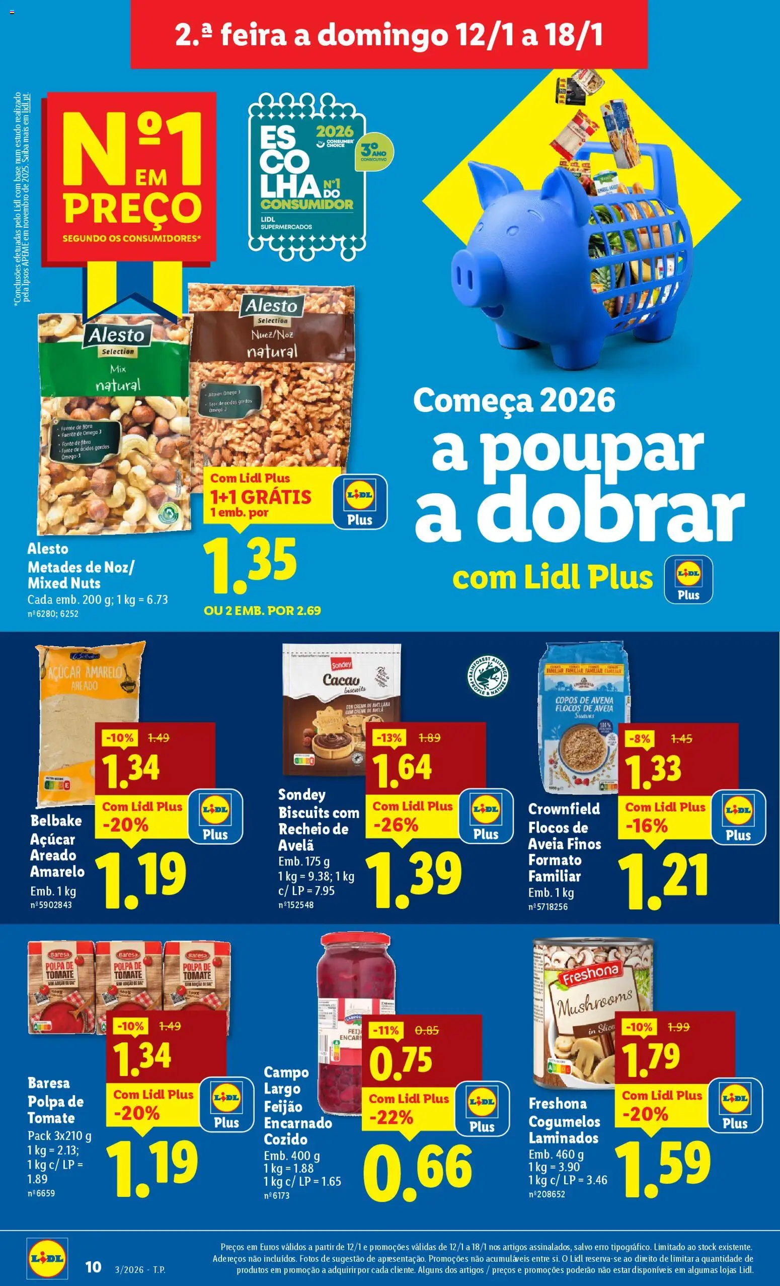 Lidl folheto │ válido de 12.01.2026 | Página: 10 | Produtos: Copos, Ômega 3, Base, Tomate