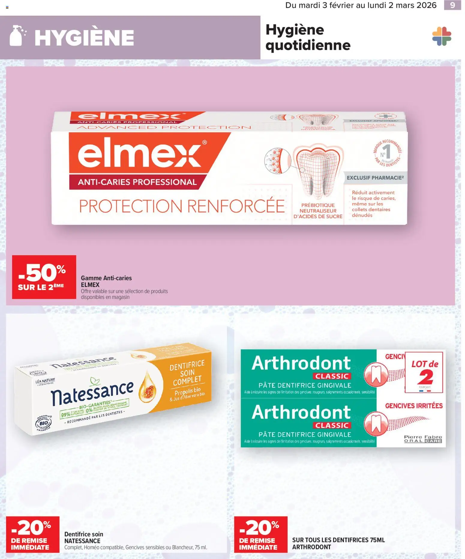 {H1} | Page: 9 | Produits: Sucre, Dentifrice, Jus