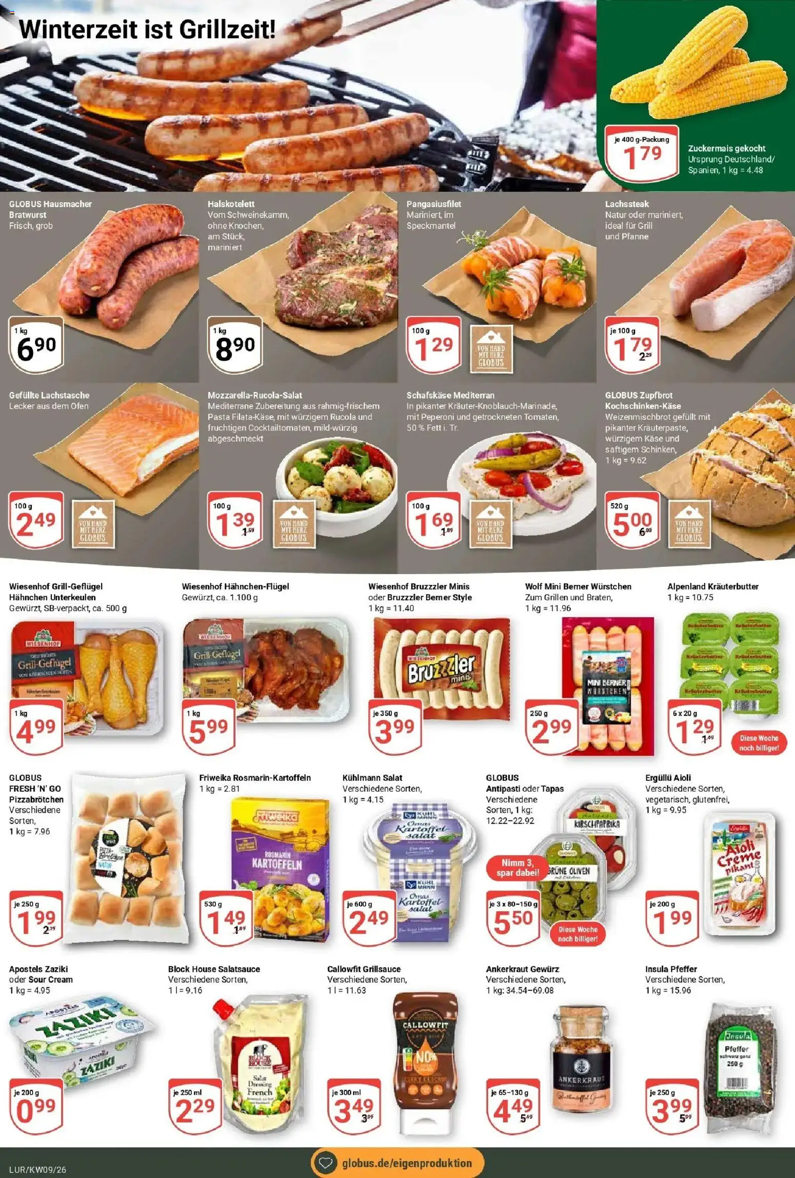 Globus Prospekt Hamburg – gültig ab 23.02.2026 | Seite: 8 | Produkte: Rucola, Bratwurst, Kräuterbutter, Kartoffeln