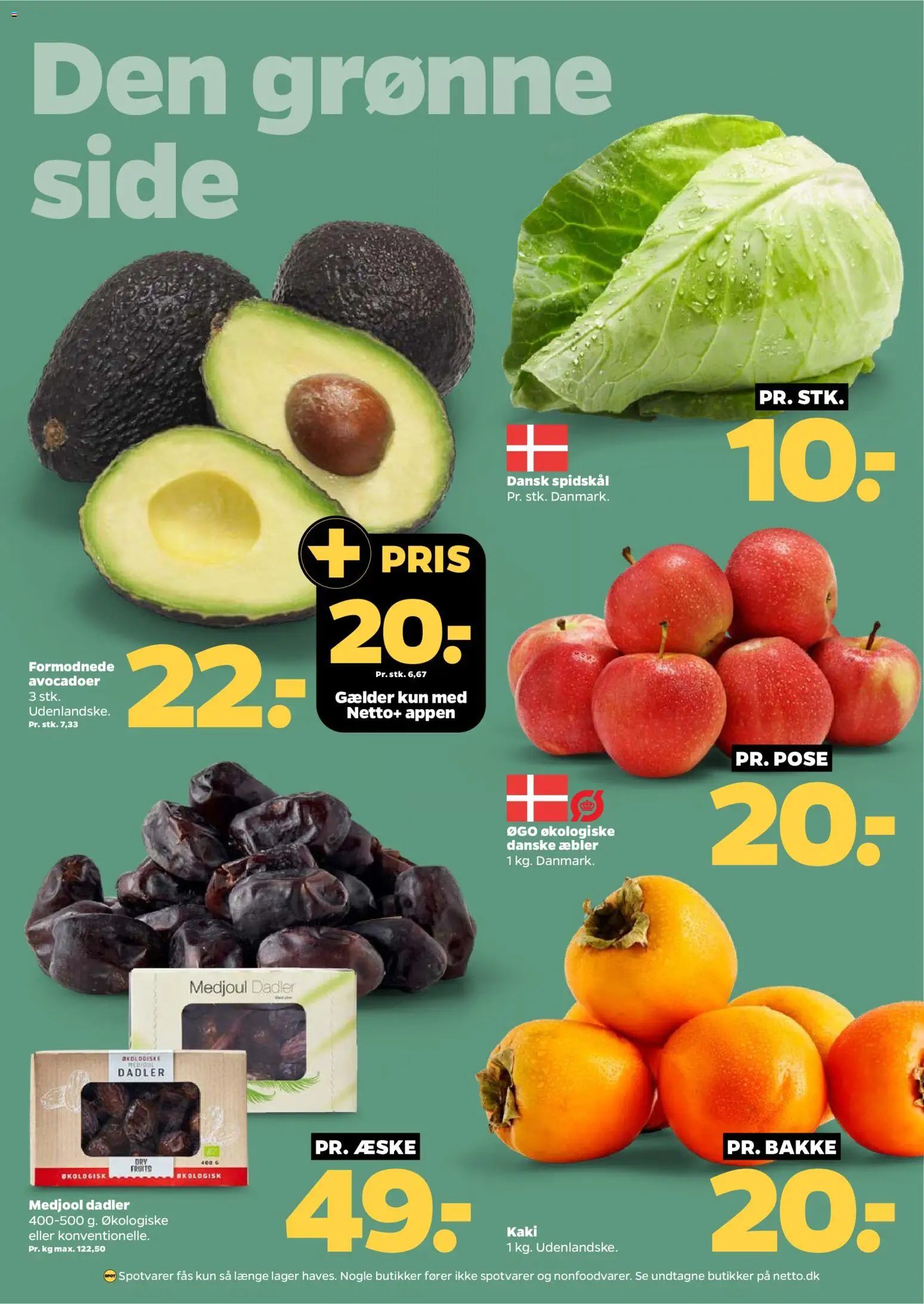 Netto tilbudsavis – gyldig fra 01.11.2025 | Side: 21 | Produkter: Æbler, Avocado, Dadler, Spidskål