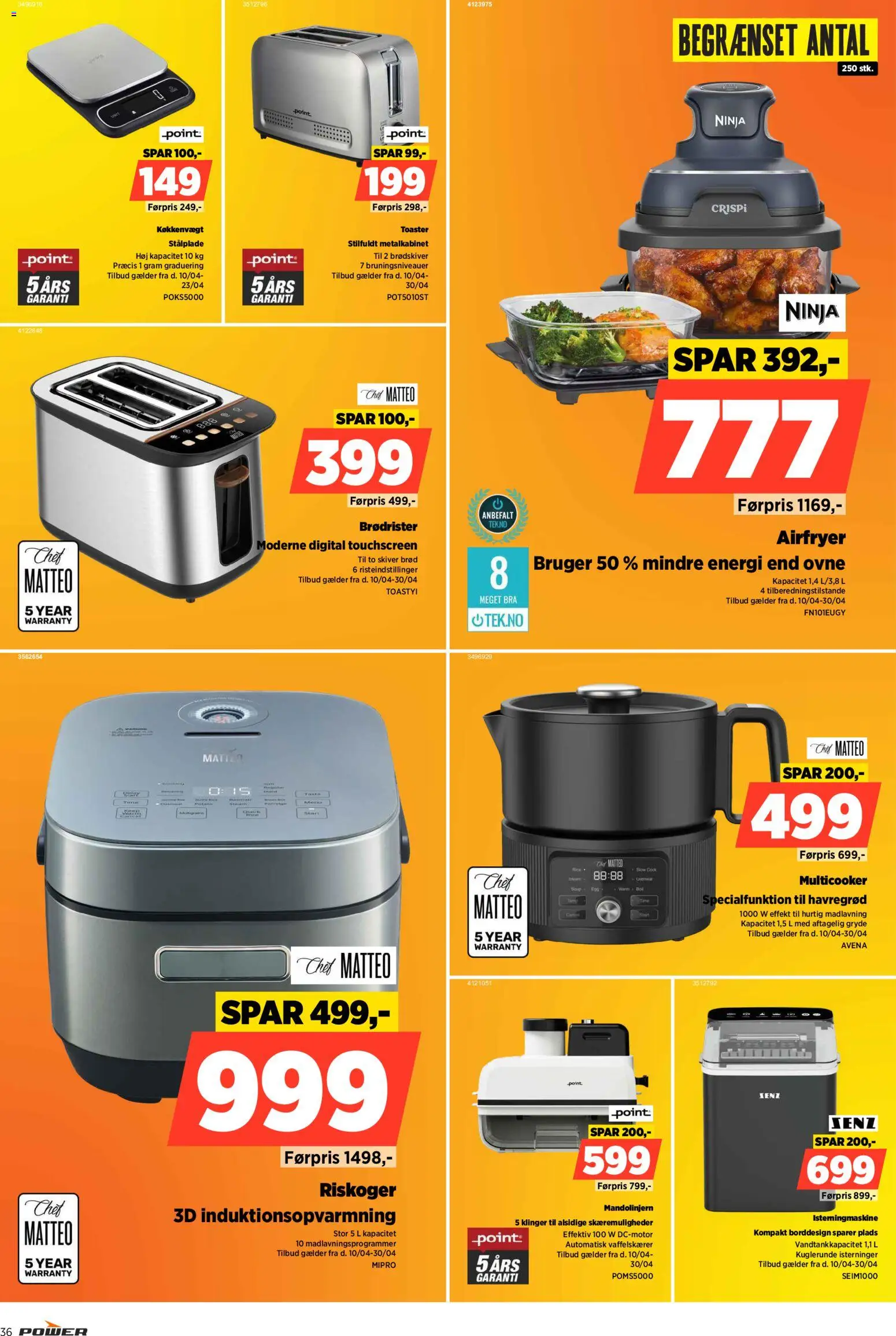 Power tilbudsavis – gyldig fra 24.04.2026 | Side: 36 | Produkter: Brød, Brødrister, Køkkenvægt