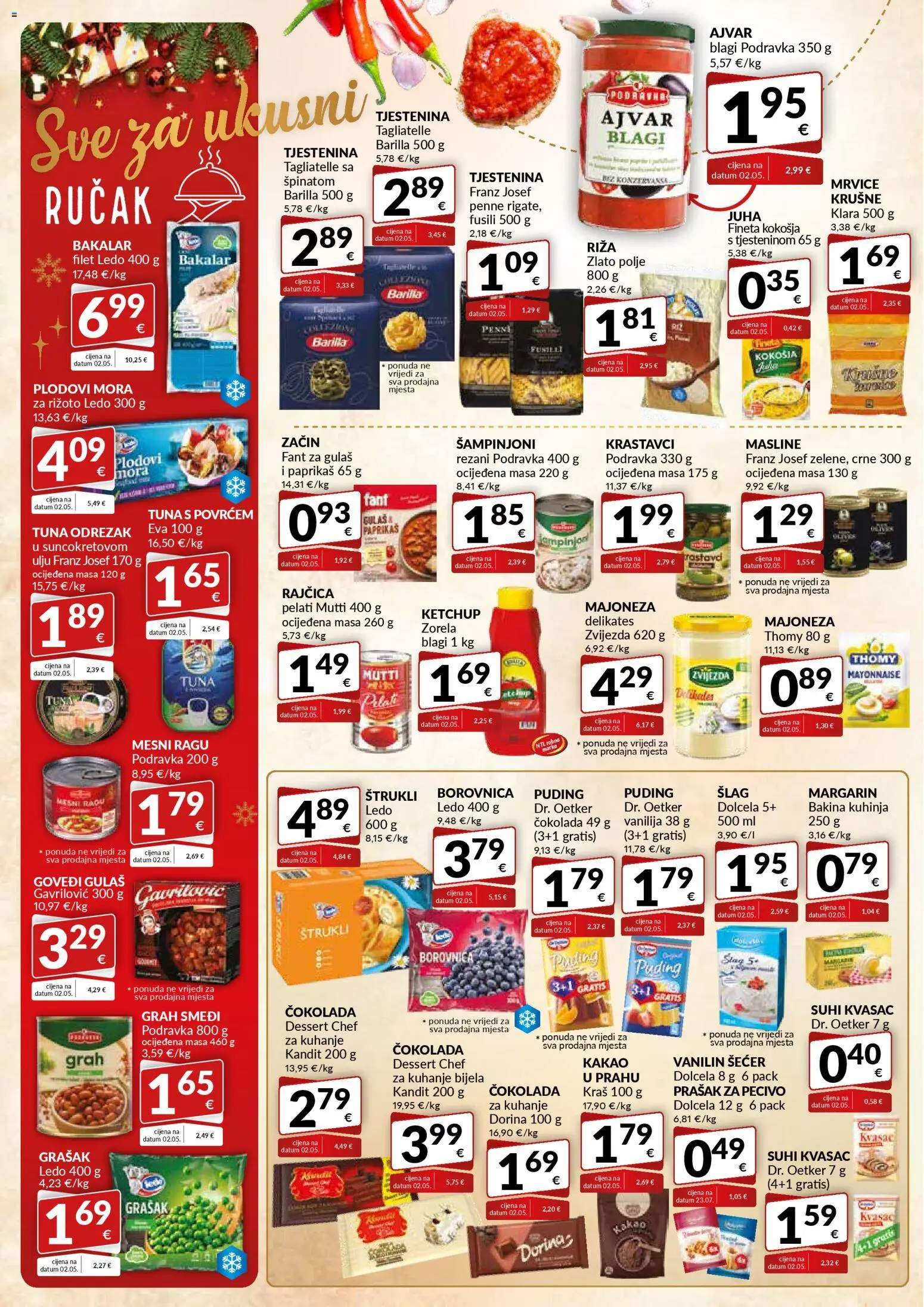 Bakmaz katalog | vrijedi od 11.12.2025 | Stranica: 6 | Proizvodi: Puding, Margarin, Kuhinja, Barilla