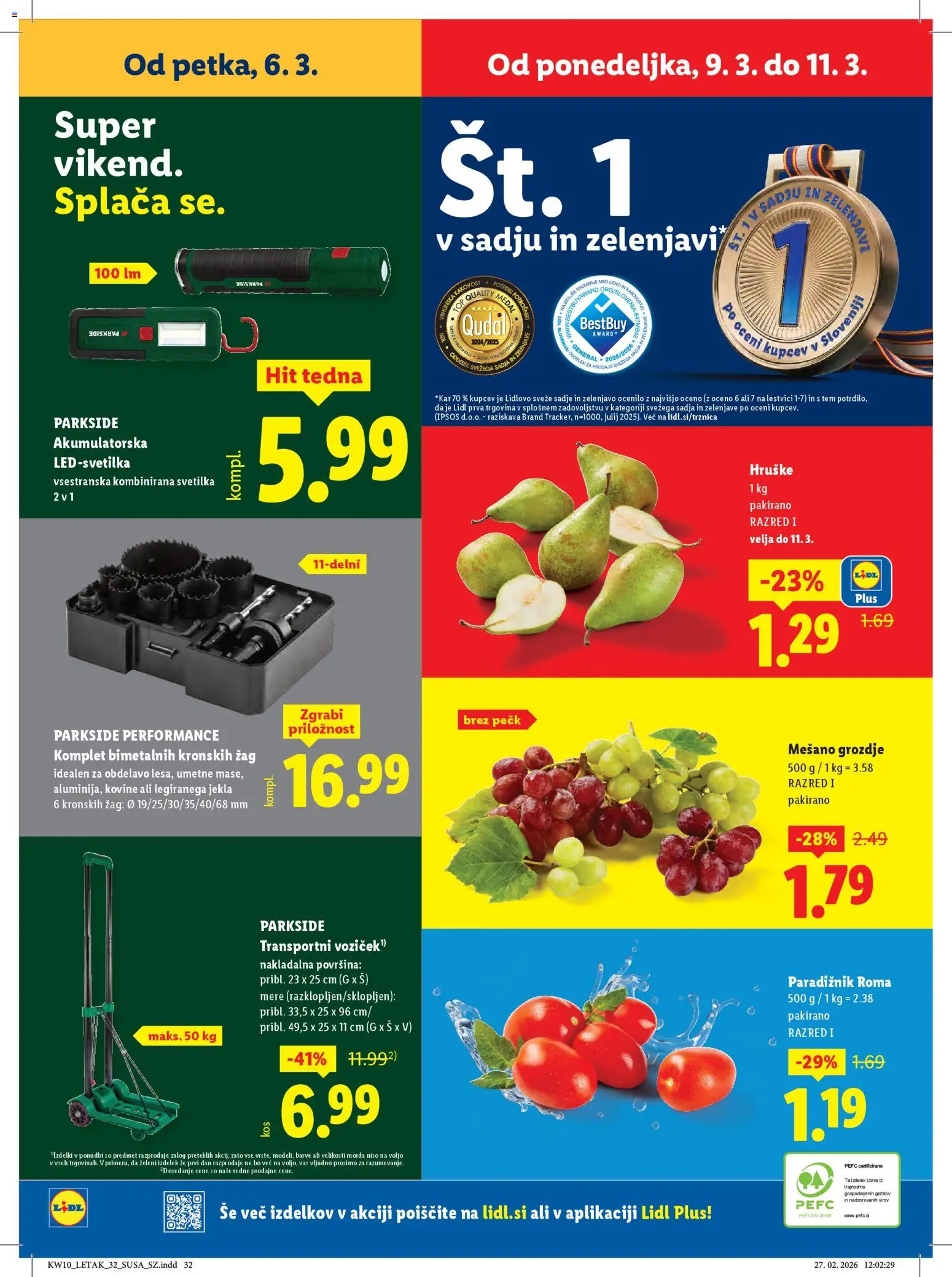 Novi Lidl katalog ponudbe – veljaven od 05.03.2026 | Stran: 68 | Izdelki: Grozdje, Svetilka, Paradiznik, Sadje