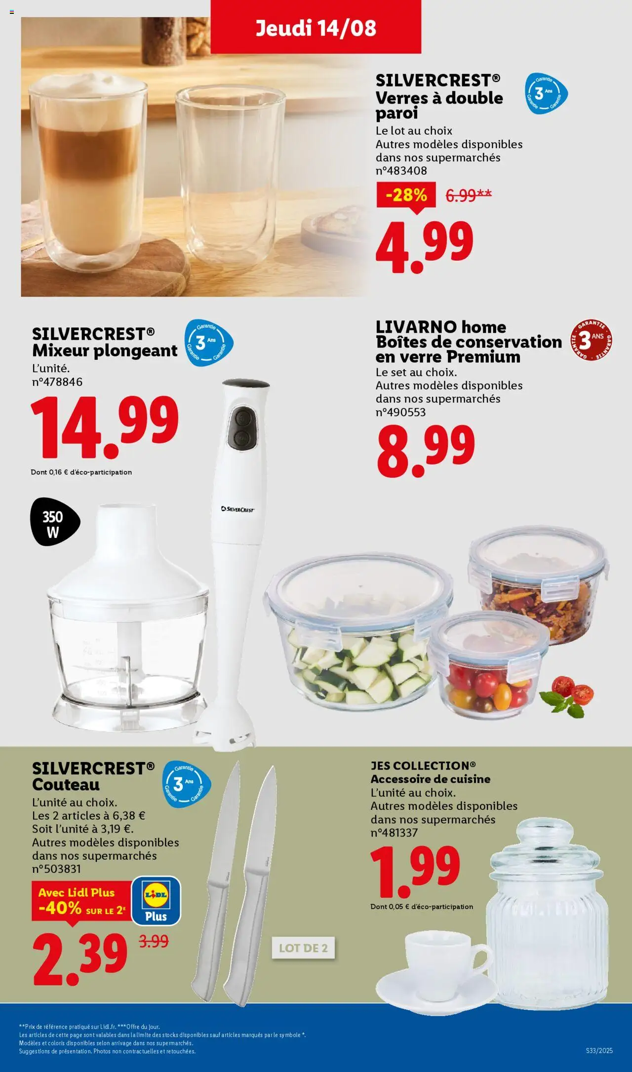  | Page: 41 | Produits: Mixeur, Couteau, Blender, Verres a double paroi