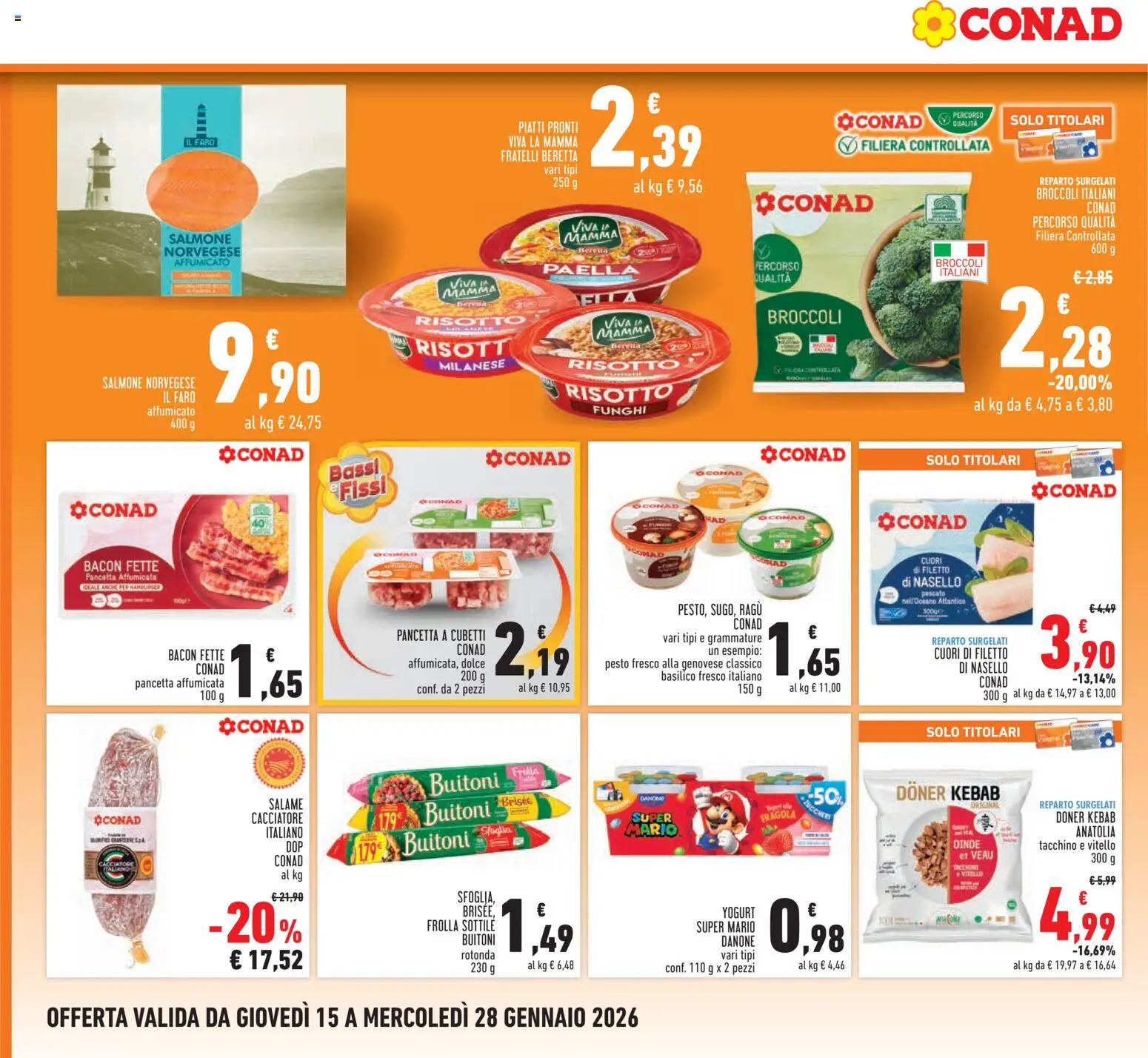 Volantino Conad del 15.01.2026 | Pagina: 14 | Prodotti: Tacchino, Funghi, Pesto, Broccoli
