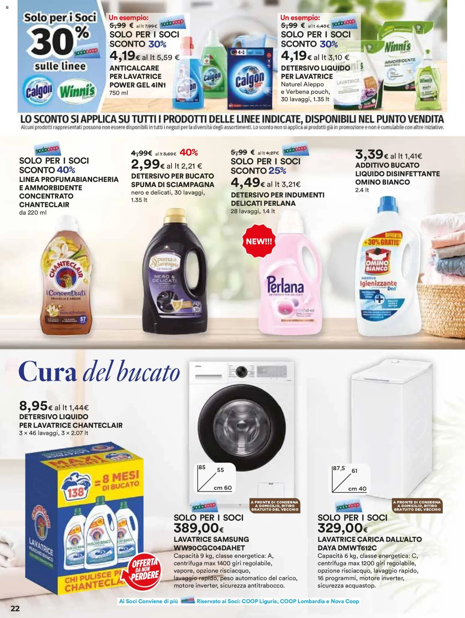 Volantino Ipercoop del 27.12.2025 | Pagina: 22 | Prodotti: Ammorbidente, Centrifuga, Anticalcare, Lavatrice