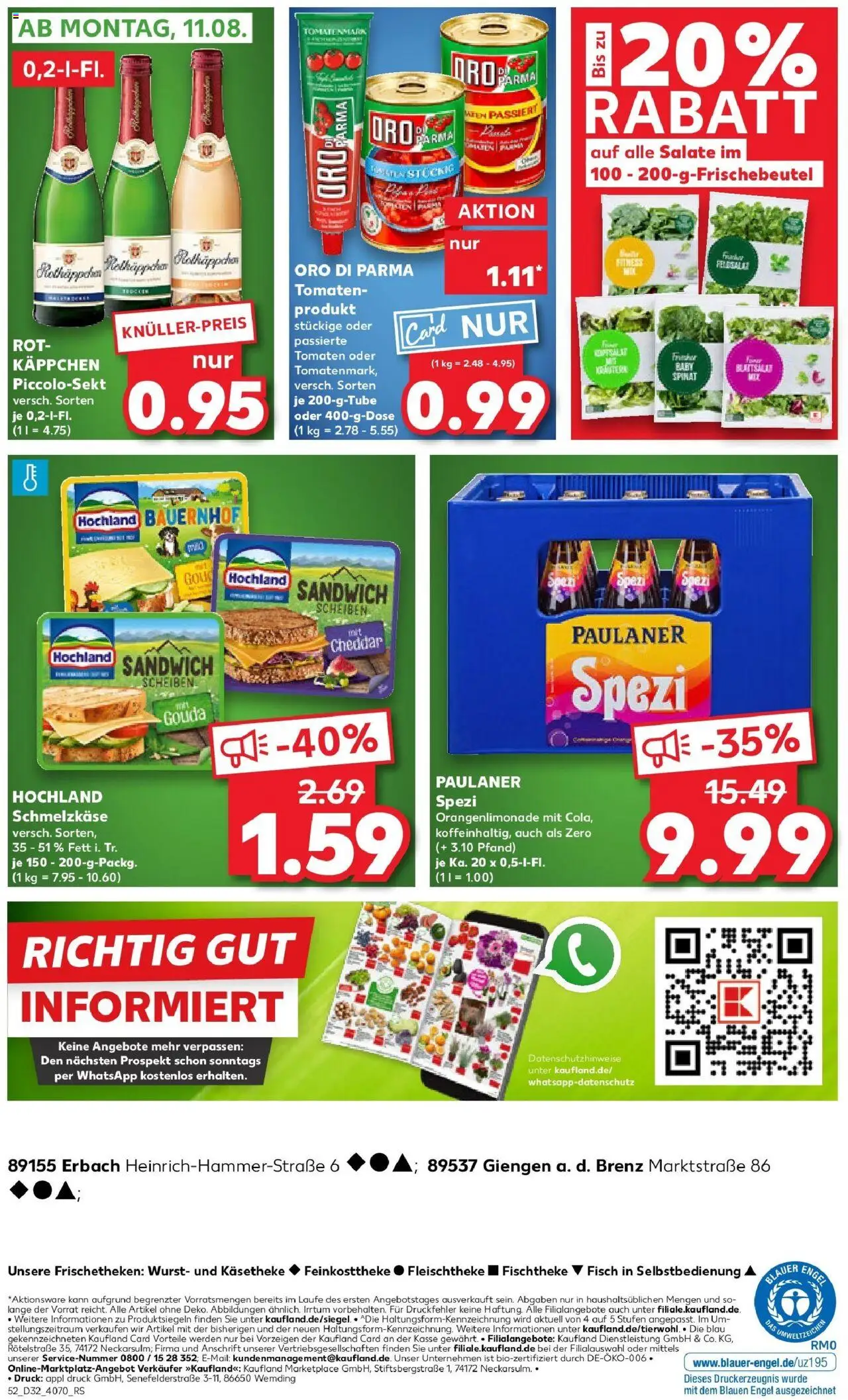 Kaufland prospekt Erbach	 - gültig ab dem 10.08.2025 | Seite: 5 | Produkte: Paulaner spezi, Fisch, Rotkäppchen, Paulaner