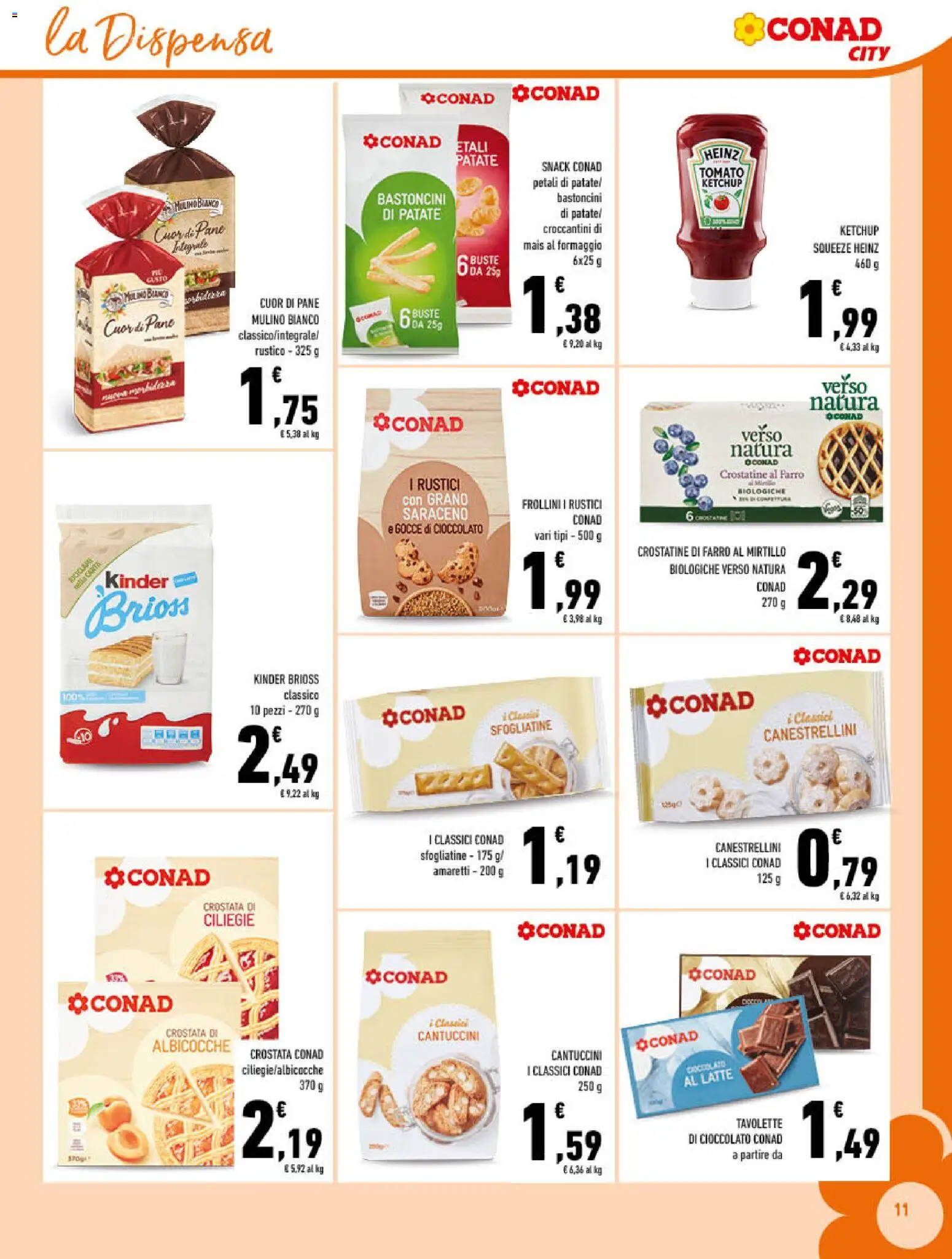 Volantino Conad del 03.01.2026 | Pagina: 11 | Prodotti: Ketchup, Formaggio, Rustici, Frollini