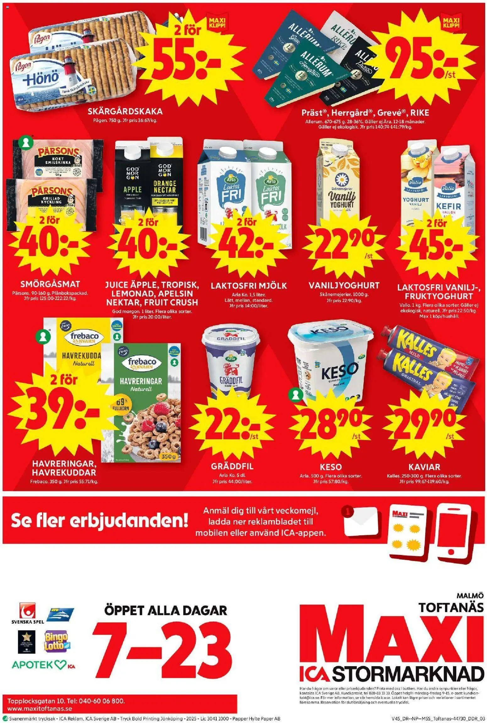 ICA Maxi reklamblad aktuell från 03.11.2025 | Sida: 12 | Produkter: Galler, Yoghurt, Gräddfil, Papper