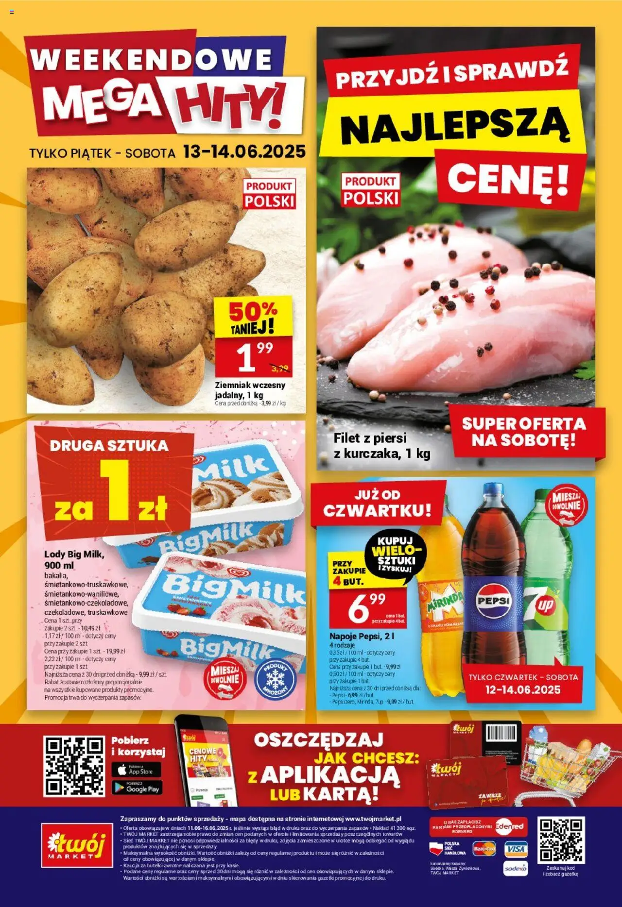Twój Market Gazetka od 11.06.2025 | Strona: 32 | Produkty: Karta, Piersi, Pepsi, Lody