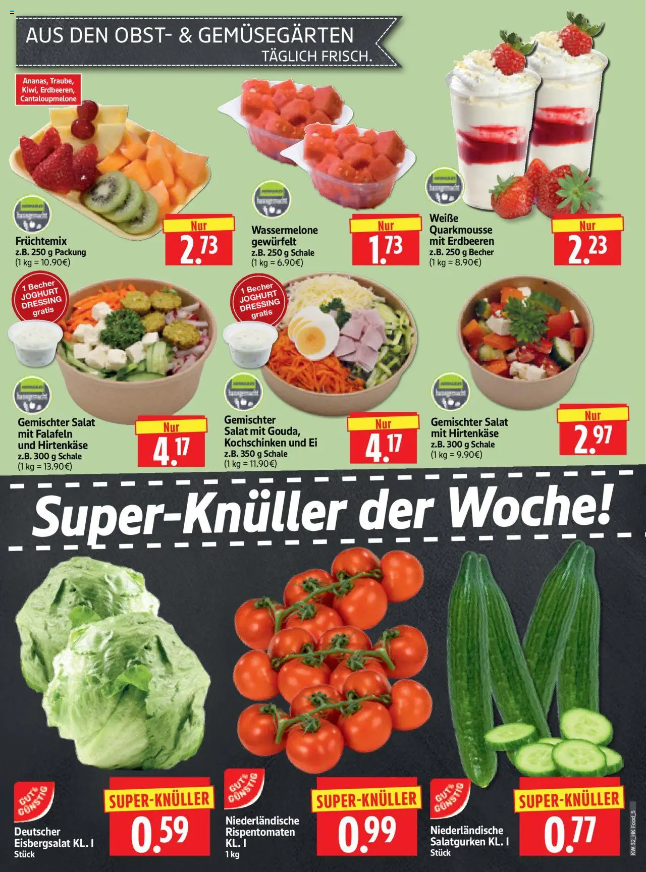HERKULES Prospekt - gültig ab dem 04.08.2025 | Seite: 5 | Produkte: Eisbergsalat, Obst, Erdbeeren, Salat