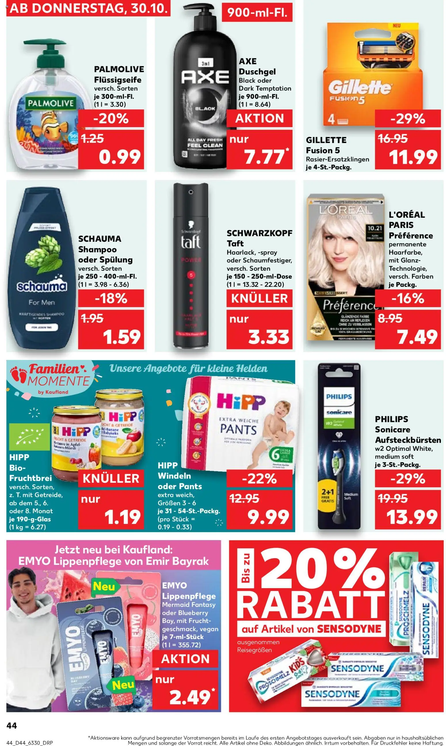 Kaufland prospekt Hamburg	 – gültig ab 30.10.2025 | Seite: 44 | Produkte: Shampoo, Spülung, Axe, Shower Gel