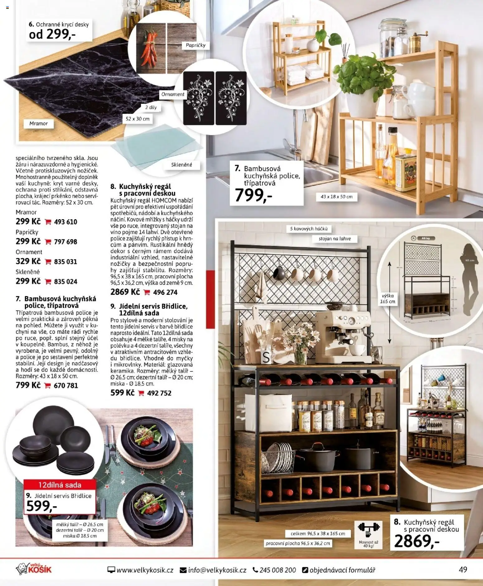 Velký Košík katalog duben 2026 od 01.04.2026 | Strana: 49 | Produkty: Nádobí, Miska, Police, Desky