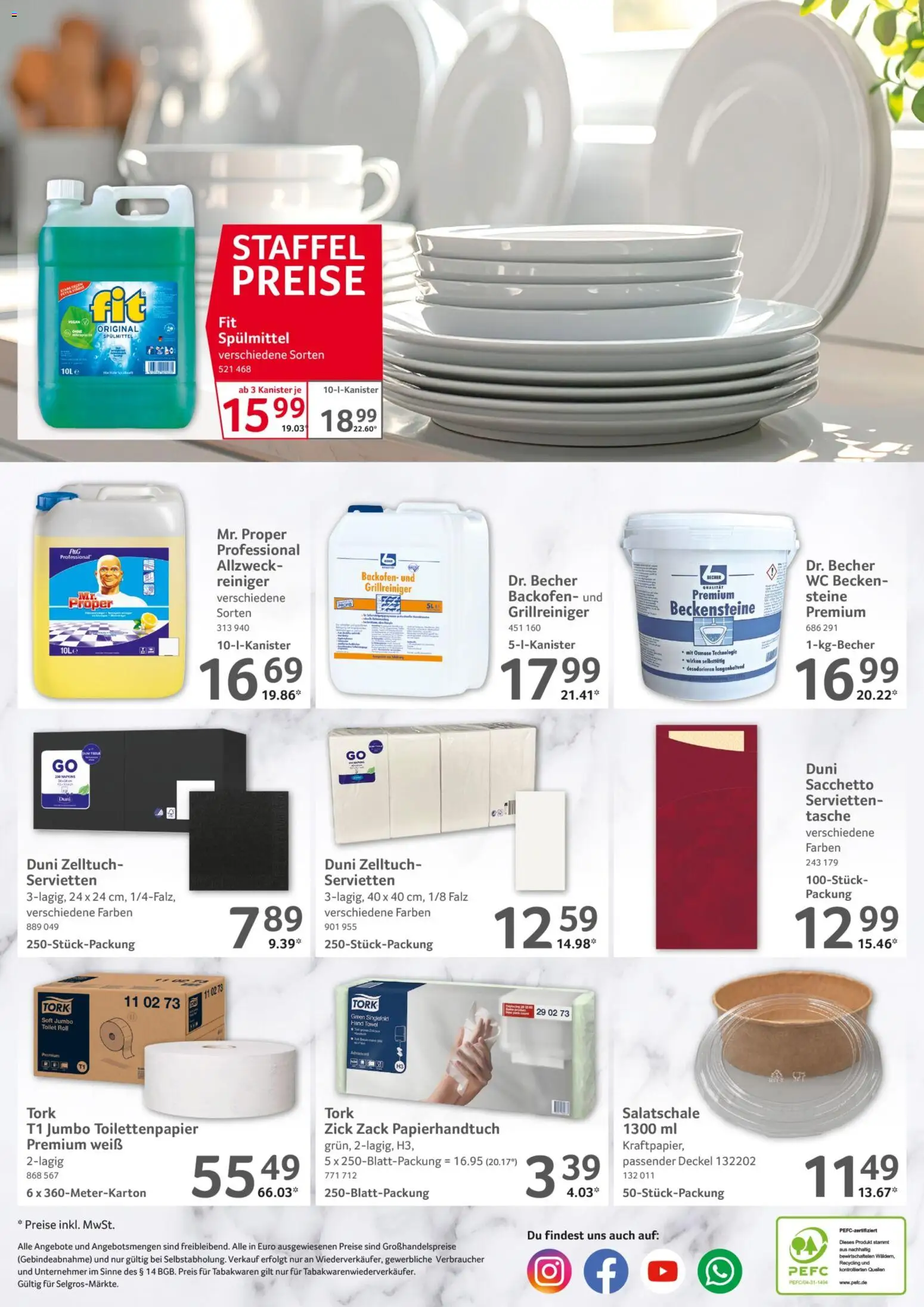 Selgros Gastronomie – gültig ab 19.02.2026 | Seite: 12 | Produkte: Tasche, Backofen, Toilettenpapier