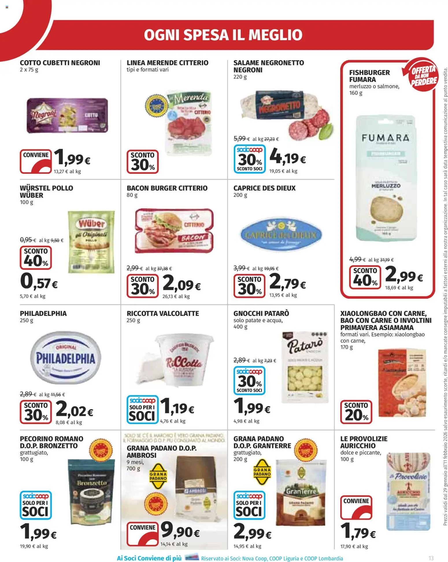 Volantino Ipercoop del 29.01.2026 | Pagina: 13 | Prodotti: Merluzzo, Patate, Gnocchi, Pecorino Romano