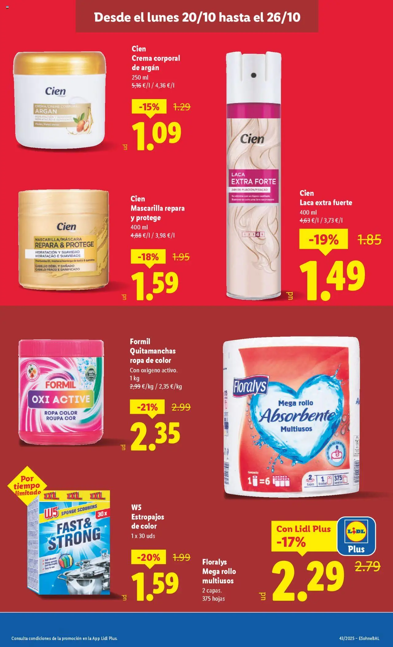 Lidl folleto │ válido desde el 20.10.2025 | Página: 5 | Productos: Quitamanchas, Crema, Ropa, Body