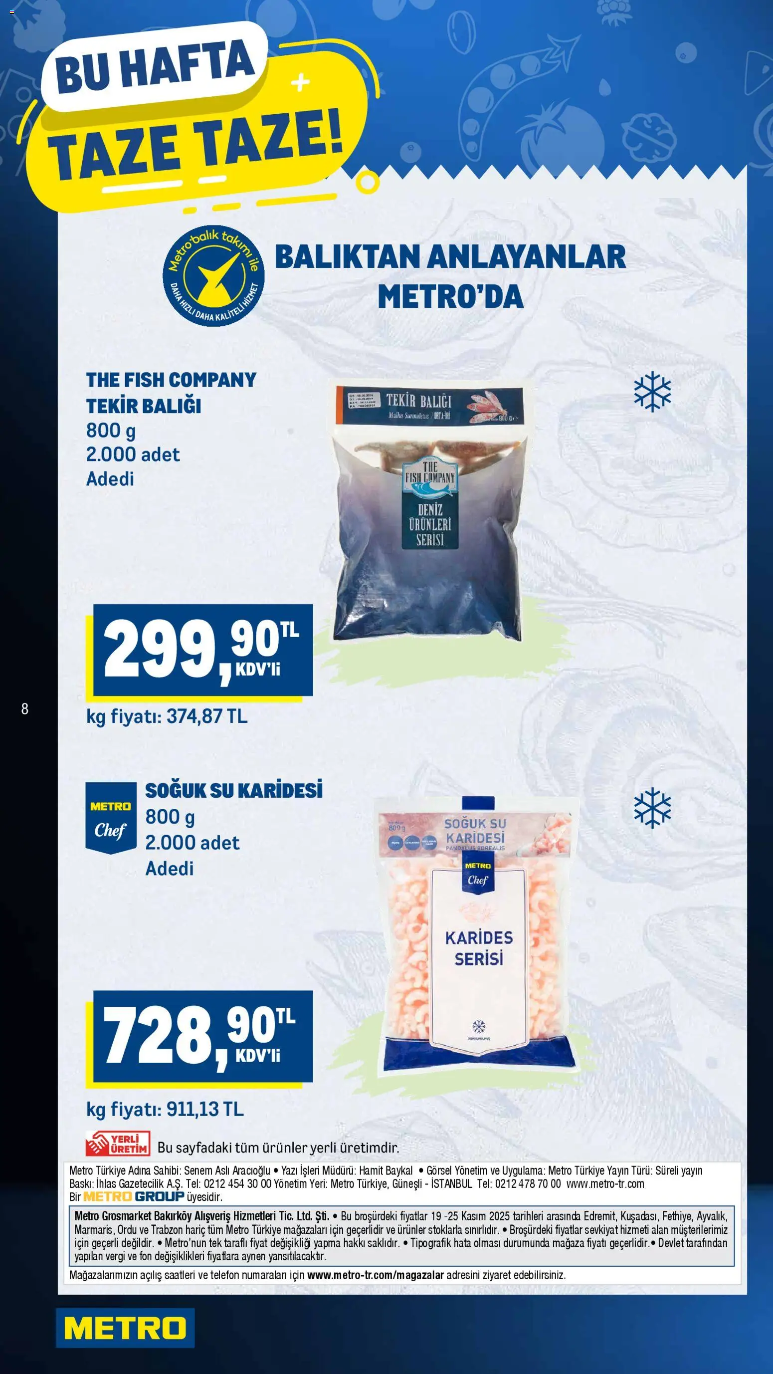 Metro Katalog - 19.11.2025 tarihinden itibaren geçerlidir | Sayfa: 8 | Ürünler: Baskı, Su, Telefon, Deniz ürünleri