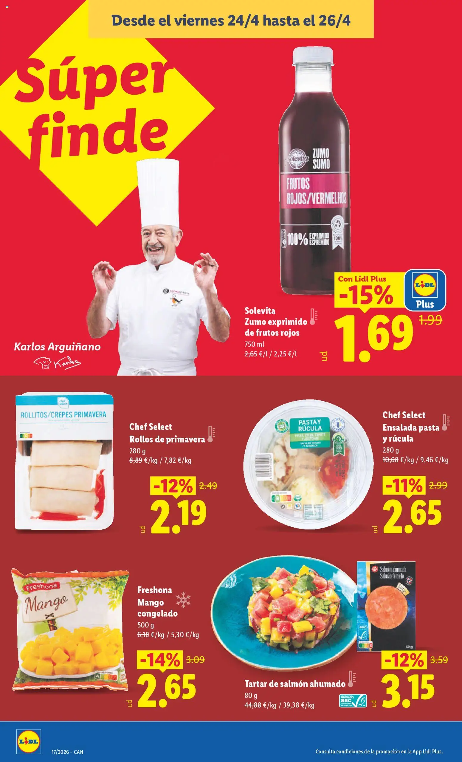 Lidl Canarias │ válido desde el 20.04.2026 | Página: 22 | Productos: Pasta, Ροζ πιπέρι, Ensalada, Salmón ahumado