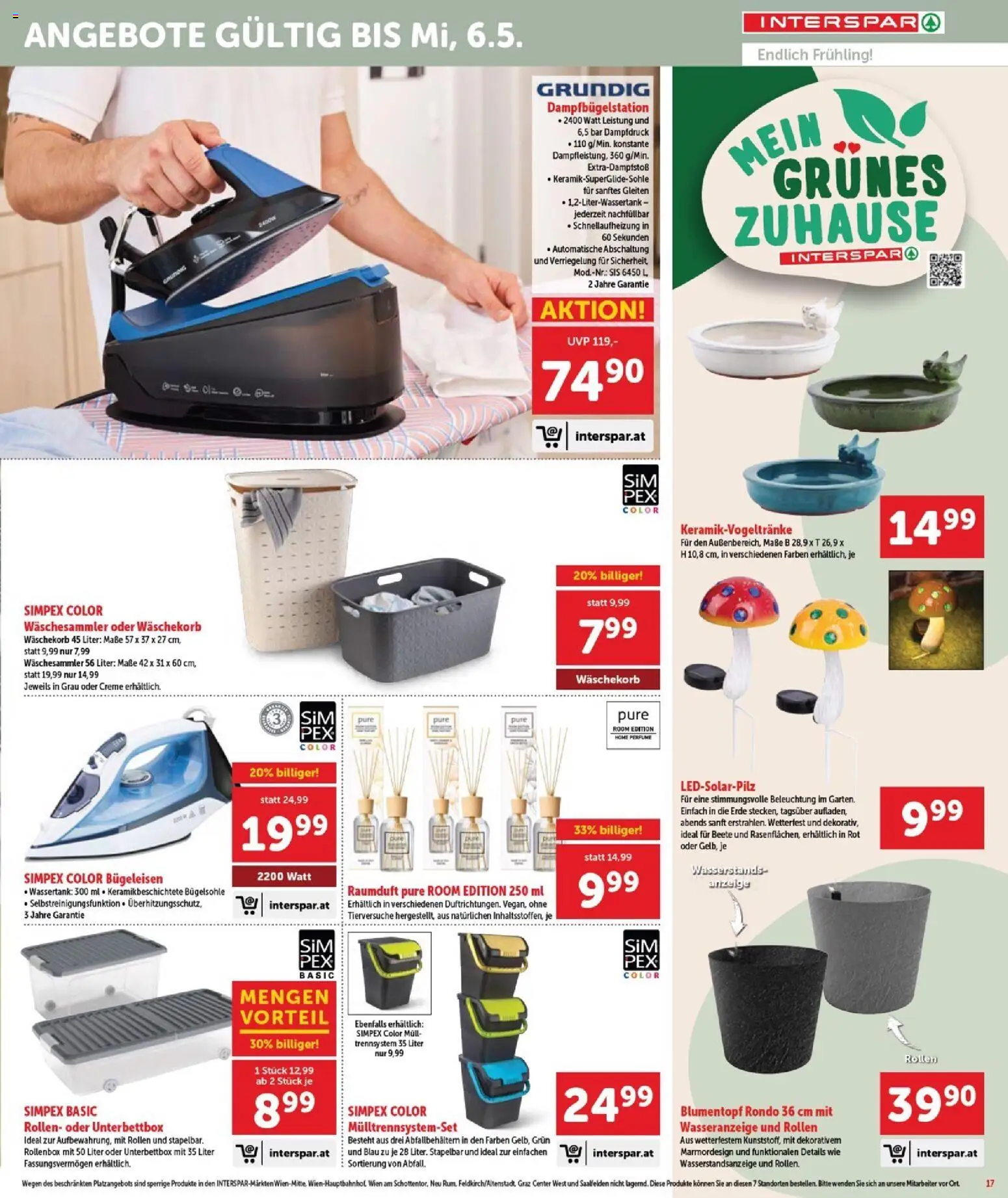 Interspar Flugblatt - Burgenland Sued gültig ab 16.04.2026 | Seite: 18 | Produkte: Bügeleisen, Blumentopf, Creme
