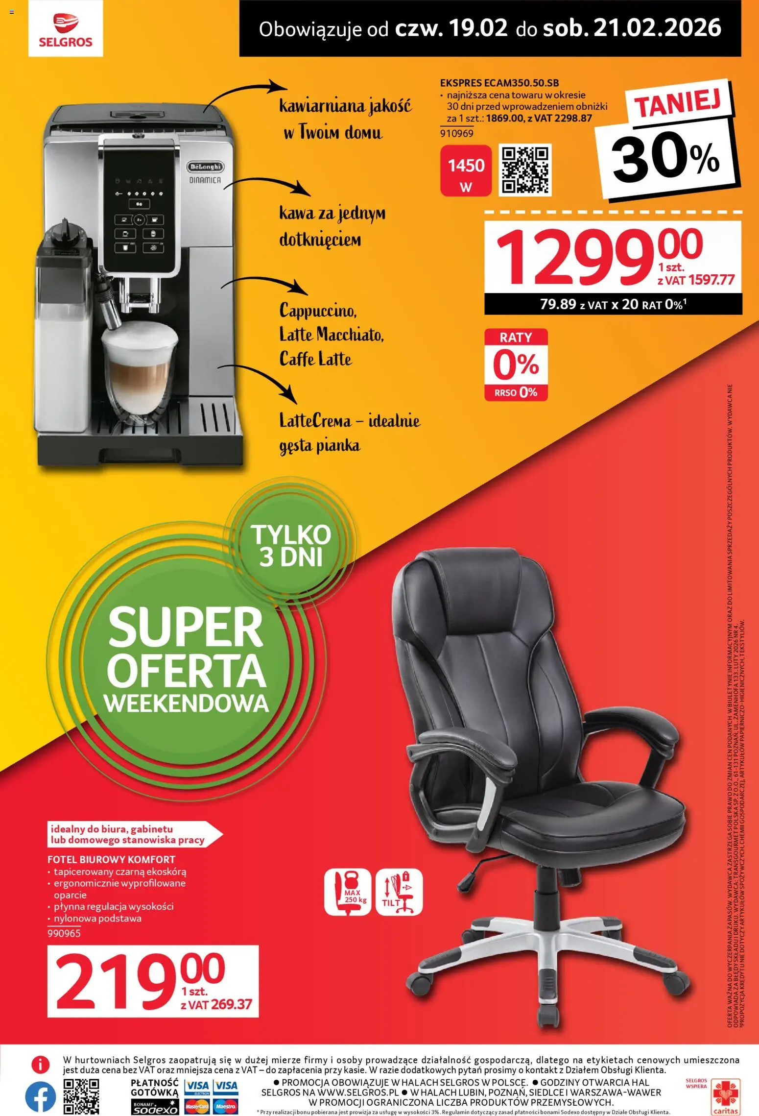 Selgros cash&carry Gazetka - Oferta weekendowa od 19.02.2026 | Strona: 2 | Produkty: Fotel, Kawa