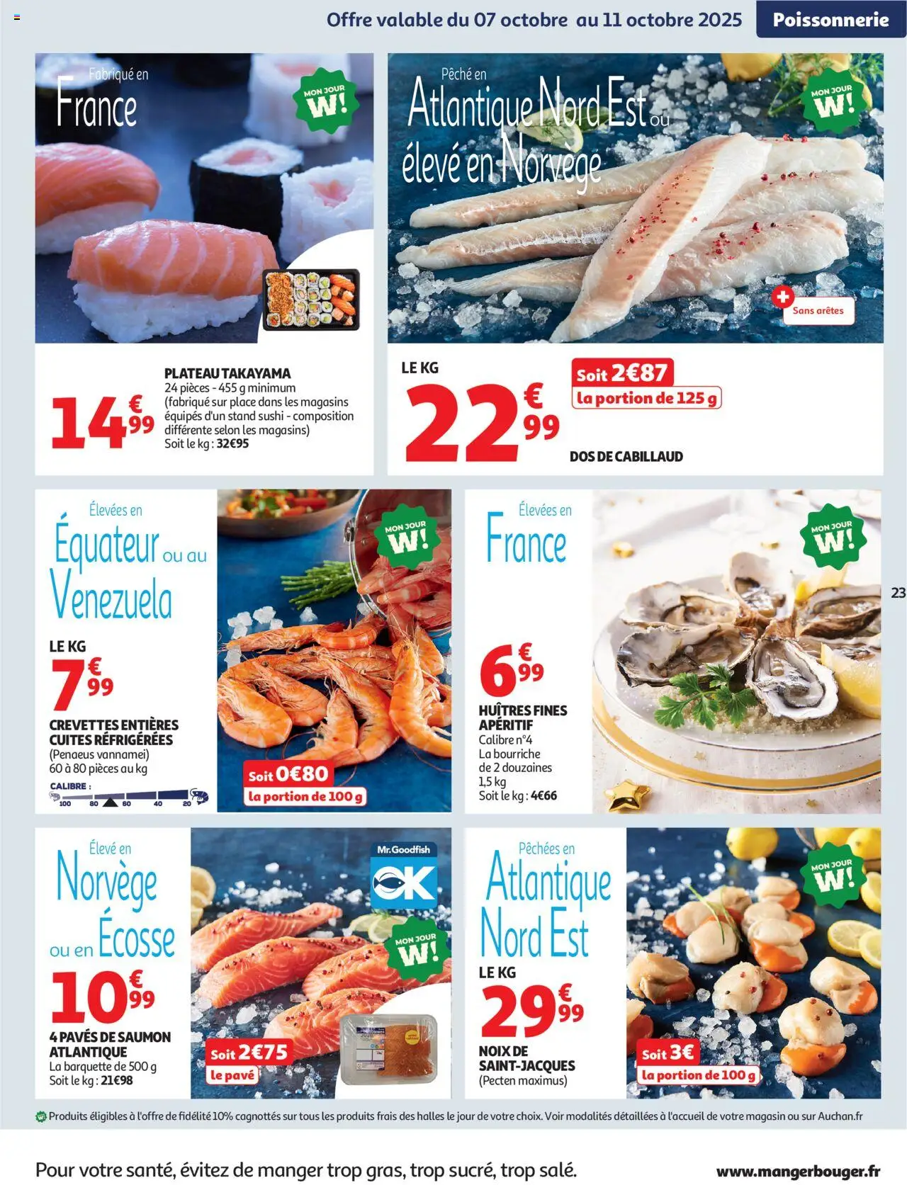 {H1} | Page: 23 | Produits: Crevettes, Huîtres fines, Sushi, Noix