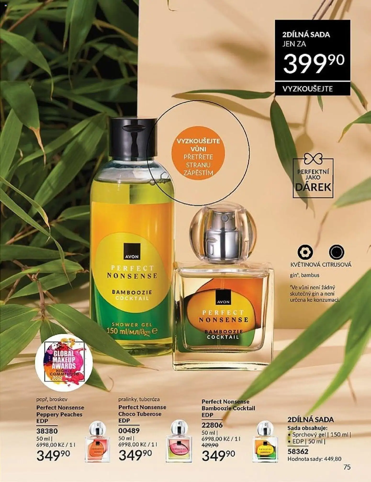 Avon Katalog 04/2026 od 01.04.2026 | Strana: 75 | Produkty: Sprchový gel, Makeup, Gin