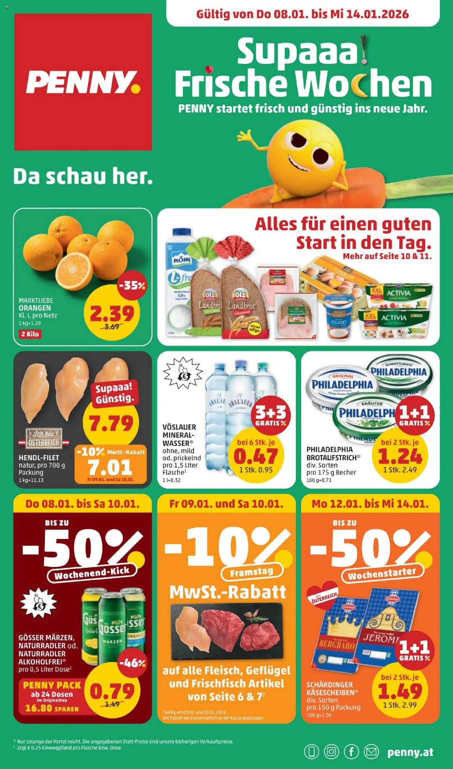 Penny Markt Flugblatt gültig ab 08.01.2026 | Seite: 1 | Produkte: Joghurt, Orangen