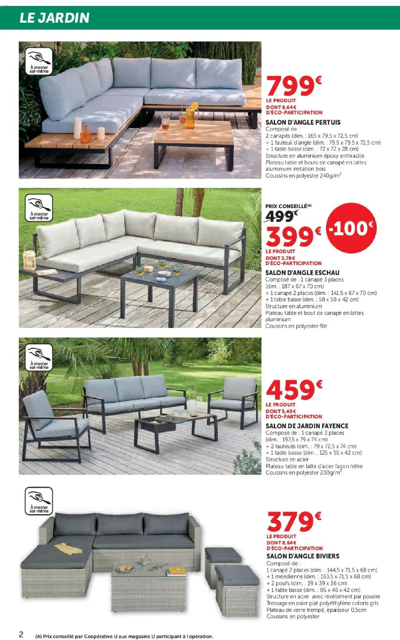 {H1} | Page: 2 | Produits: Poudre, Salon de jardin, Canapé, Table basse