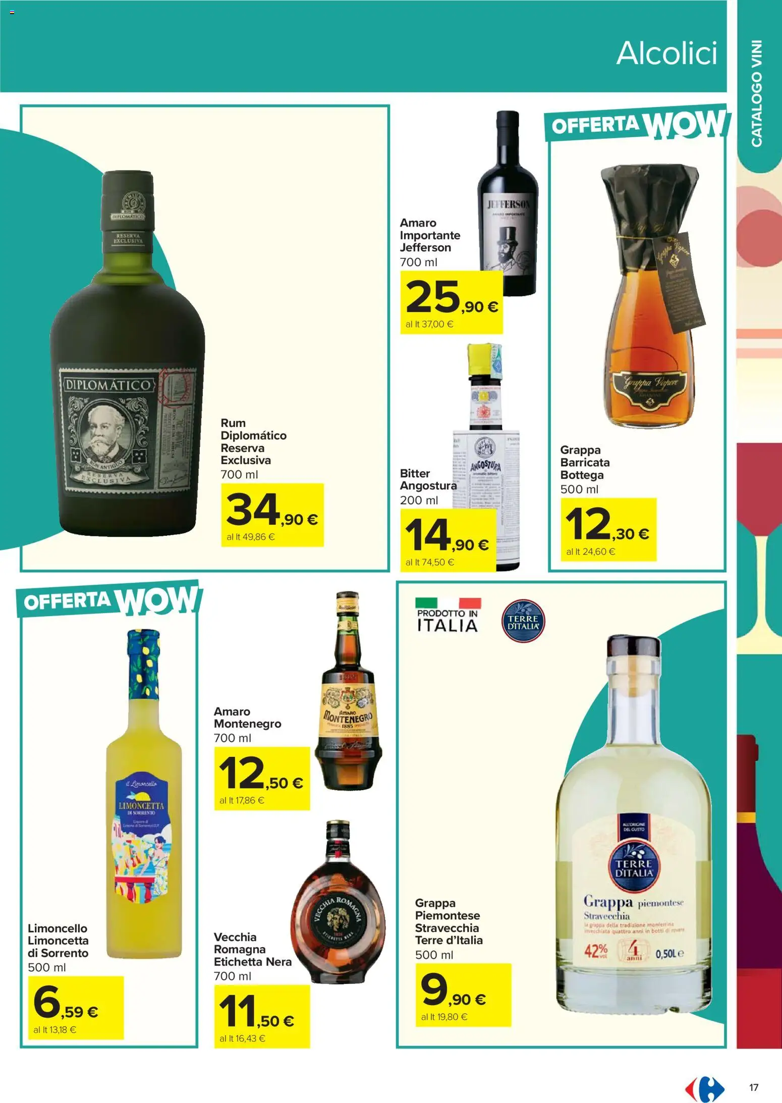 Volantino Carrefour del 17.02.2026 | Pagina: 17 | Prodotti: Limoncello, Grappa, Amaro