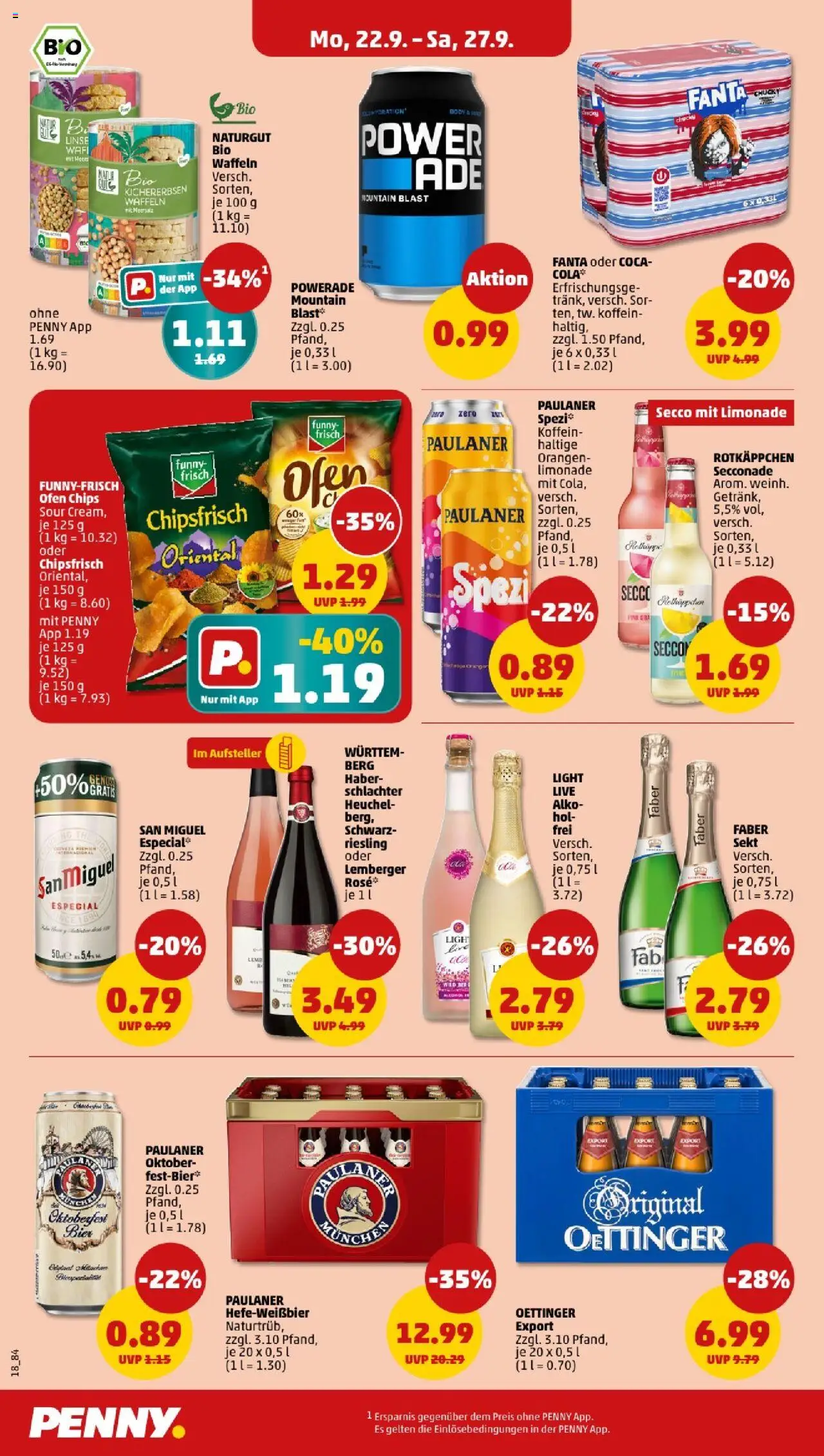 Penny - Baden-Württemberg – gültig ab 22.09.2025 | Seite: 20 | Produkte: Fanta, Bier, Orangen, Limonade