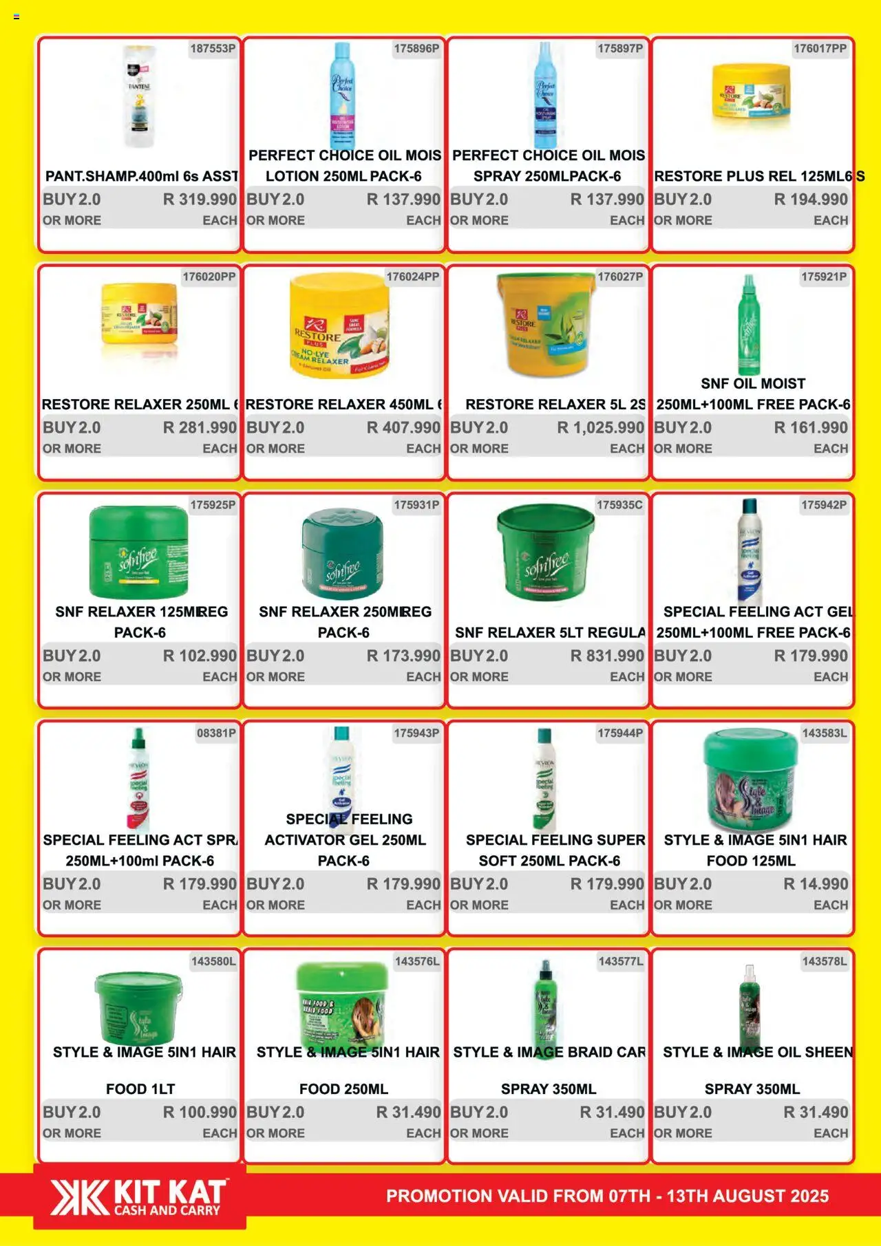 KIT KAT Cash & Carry Weekly Traders Special │ valid from 07.08.2025 | Page: 19 | Products: Oil, Cream, Relaxer, Lotion