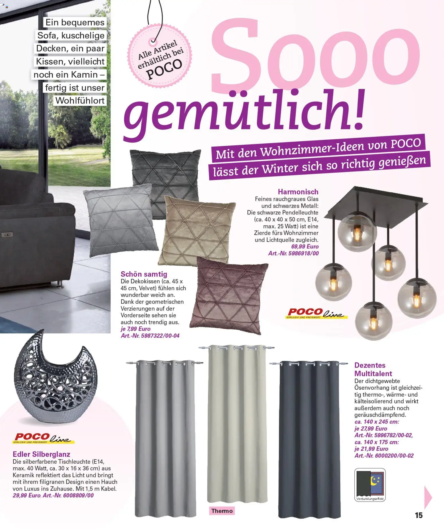 Poco Wohnwelt Winter 2025 – gültig ab 01.12.2025 | Seite: 15 | Produkte: Kamin