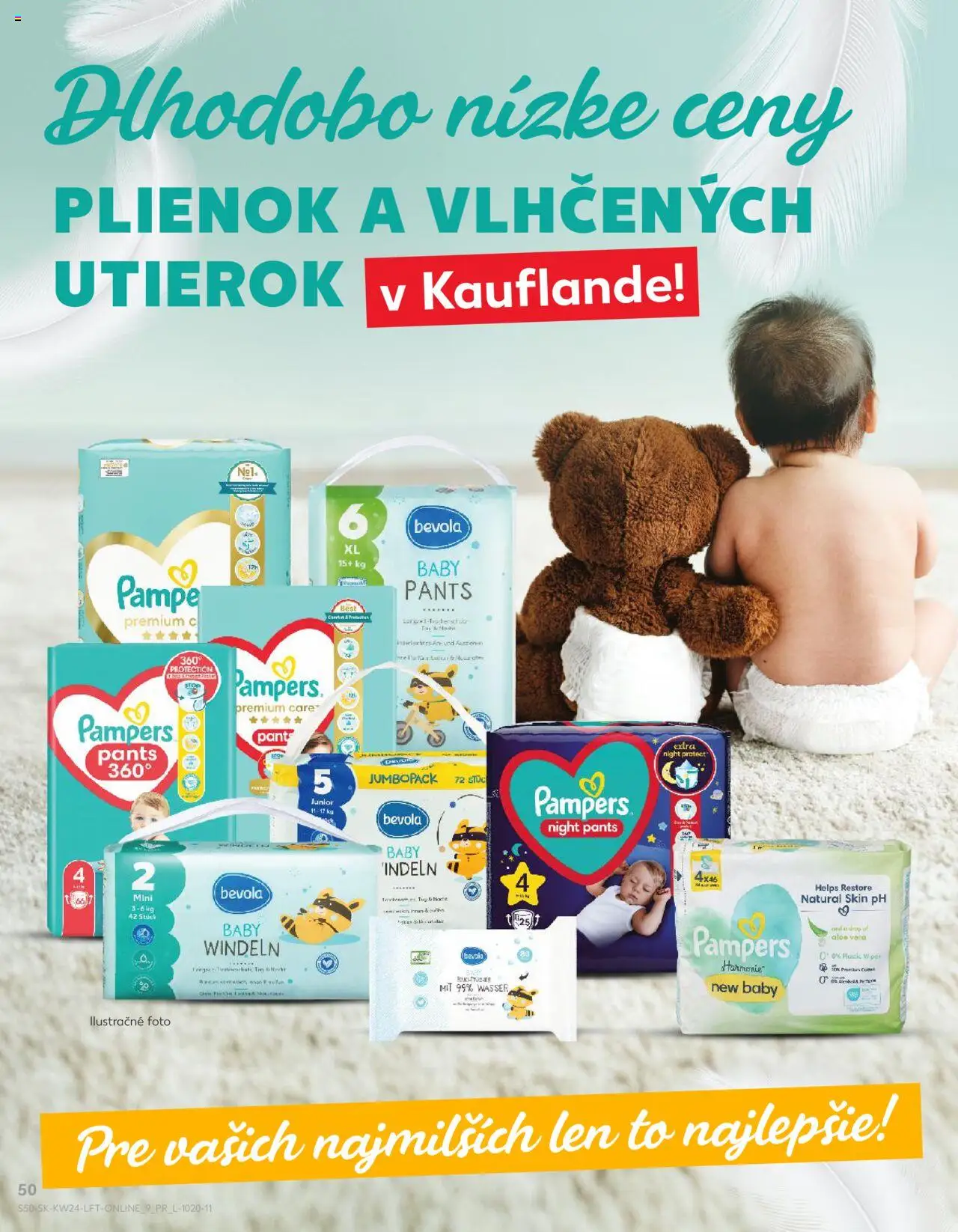 Nové Kaufland akcie – leták je platný od 12.06.2025 | Strana: 50 | Produkty: Pampers Premium Care, Pampers