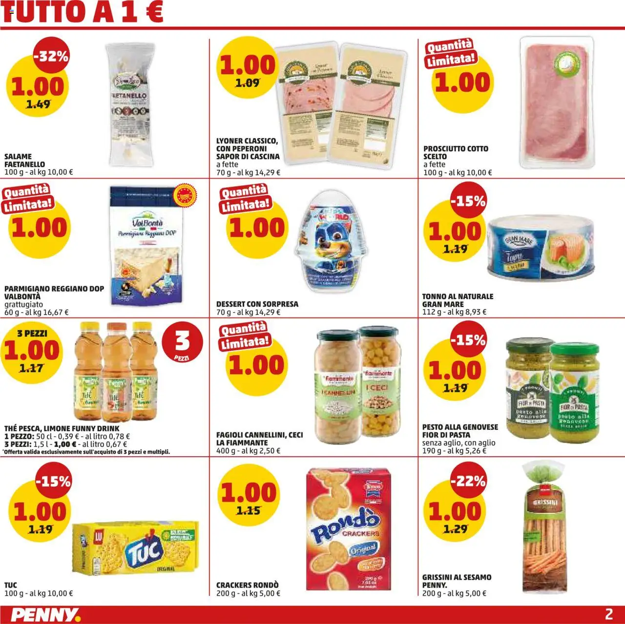 Volantino PENNY del 14.08.2025 | Pagina: 2 | Prodotti: Prosciutto Cotto, Salame, Prosciutto, The