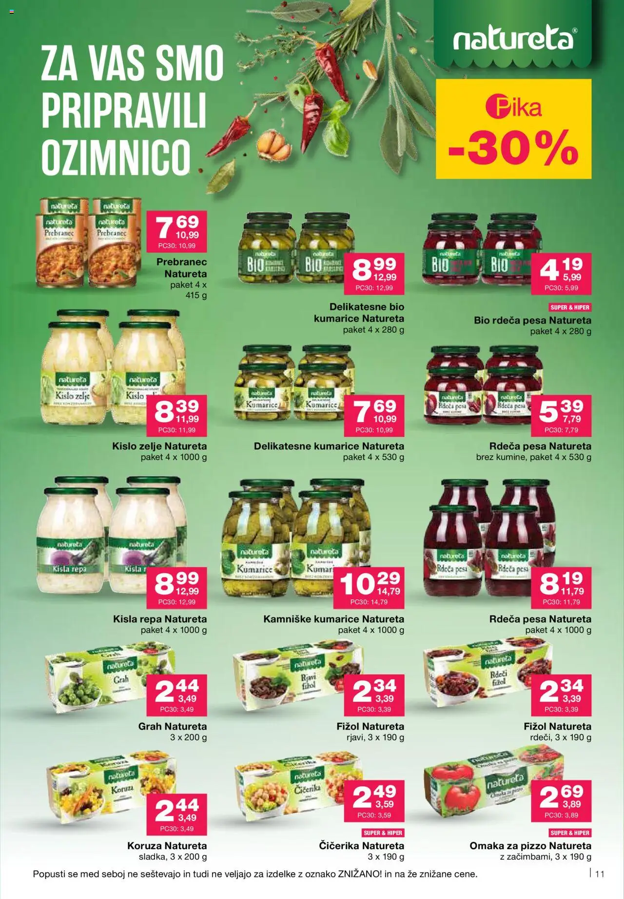 Novi Mercator katalog ponudbe – veljaven od 11.09.2025 | Stran: 11 | Izdelki: Koruza, Kumarice, Omaka, Zelje