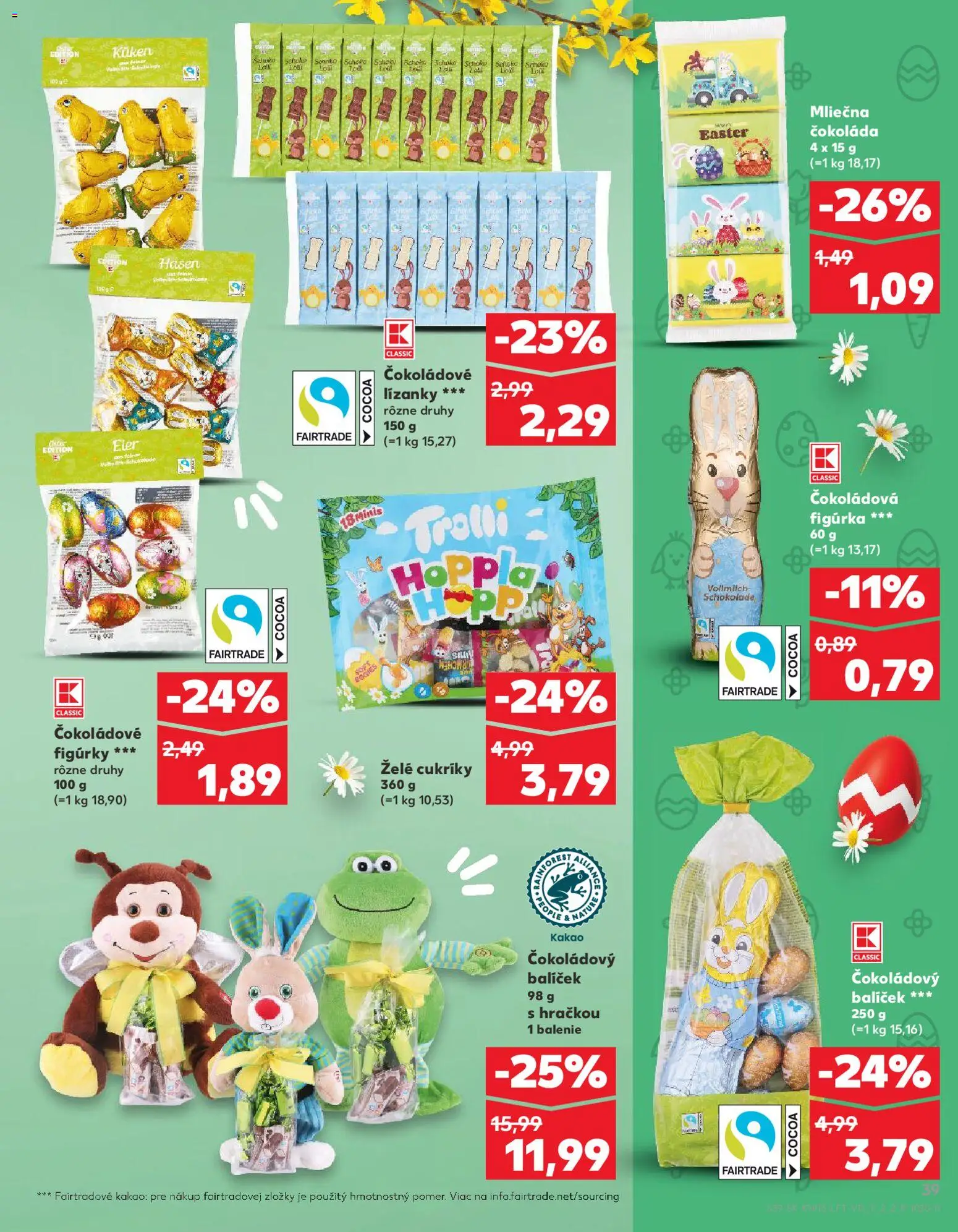 Nové Kaufland akcie – leták je platný od 26.03.2026 | Strana: 39 | Produkty: Čokoláda, Cukríky, Kakao