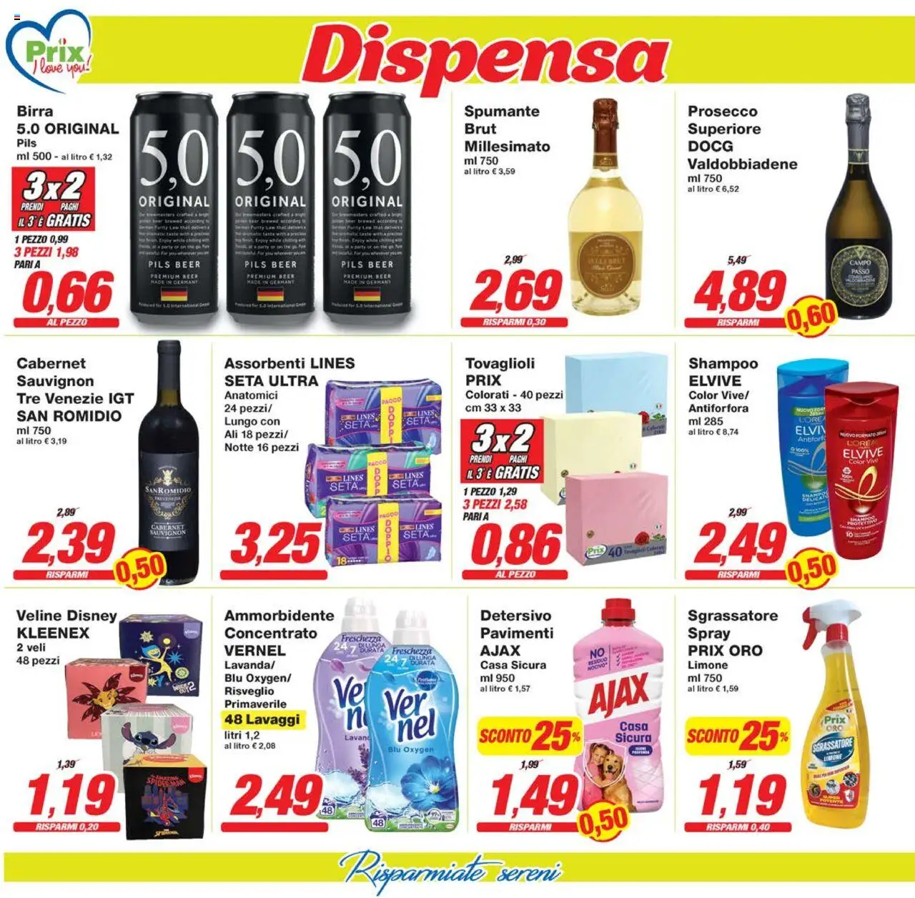 Volantino Prix del 16.06.2025 | Pagina: 14 | Prodotti: Veline, Sgrassatore, Prosecco, Limone